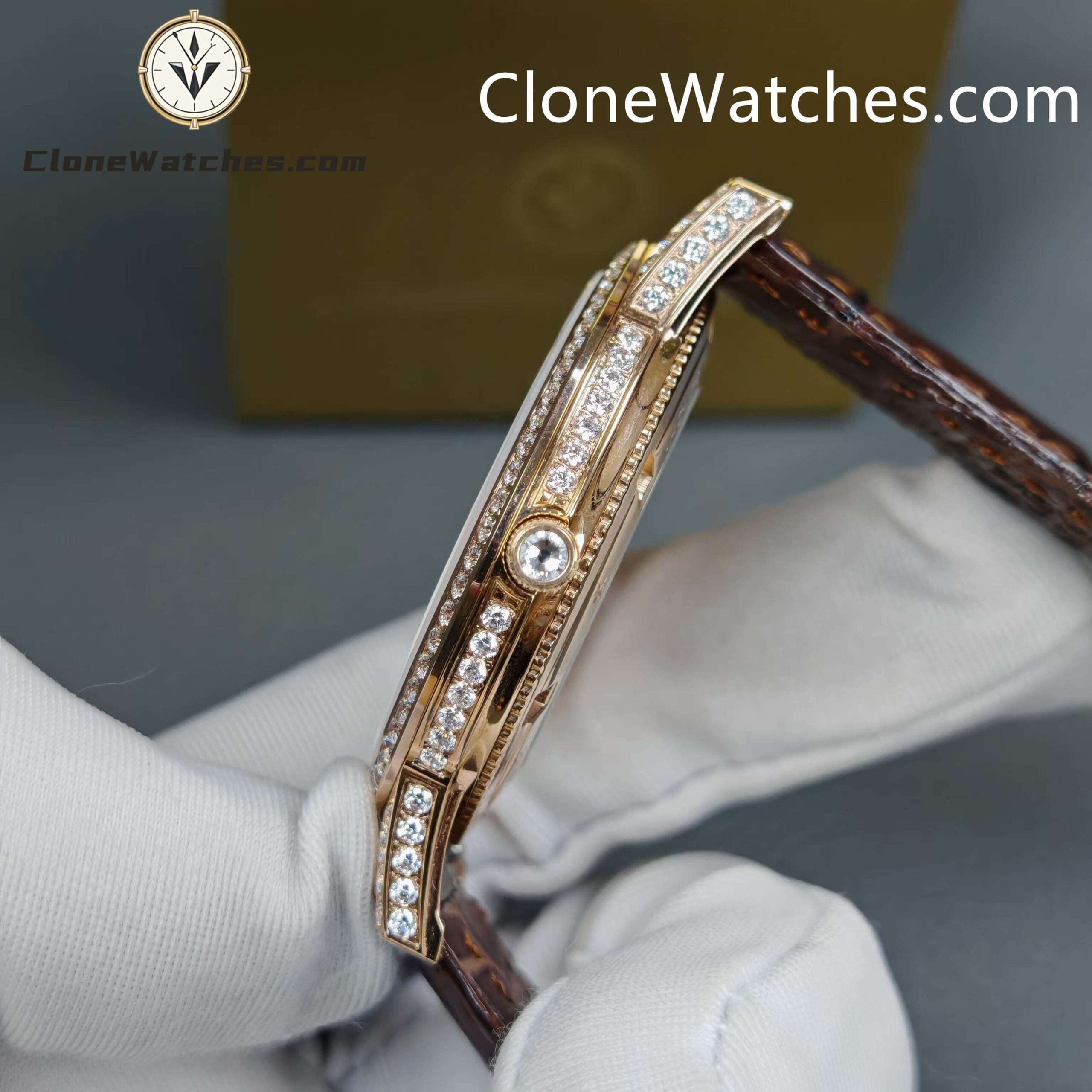 Vacheron Constantin Super Clone Watches 1:1 Patrimony Rose Gold Diamond Dial