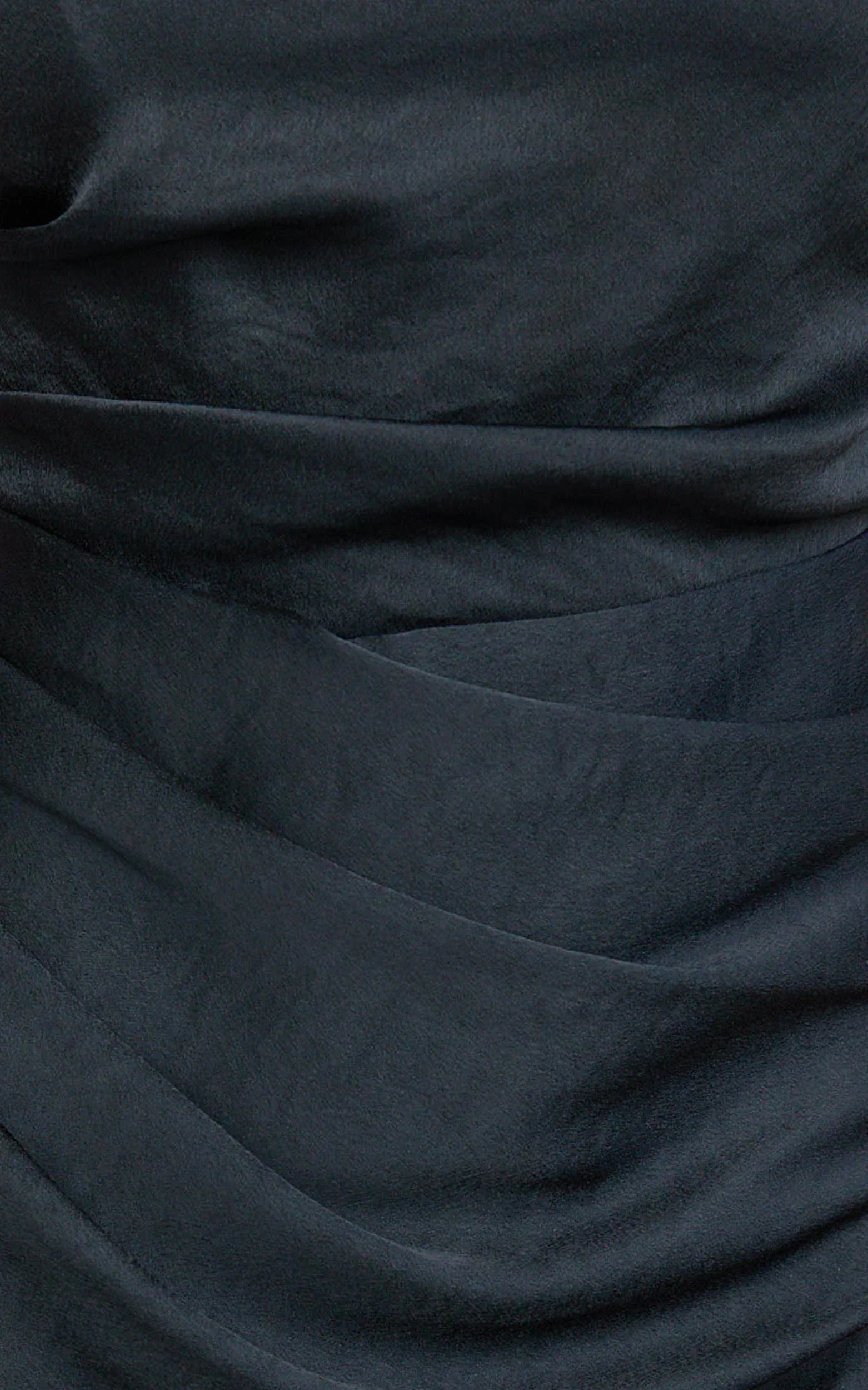 Rumi Midi Dress - Rushed Bodiest Satin Dress in Navy