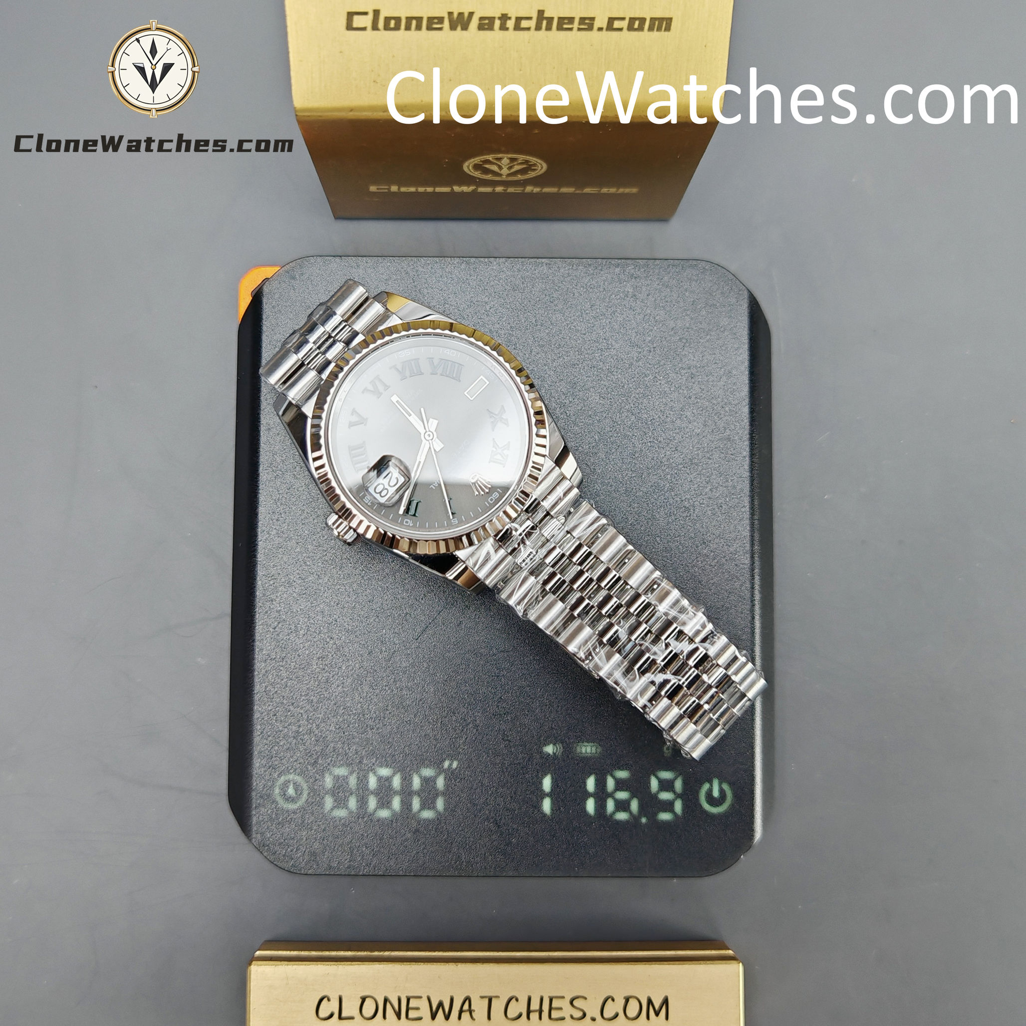 Rolex Super Clone Watches 1:1 DateJust Grey Roman Dial Jubilee 36MM m126234-0045 3235 Movement