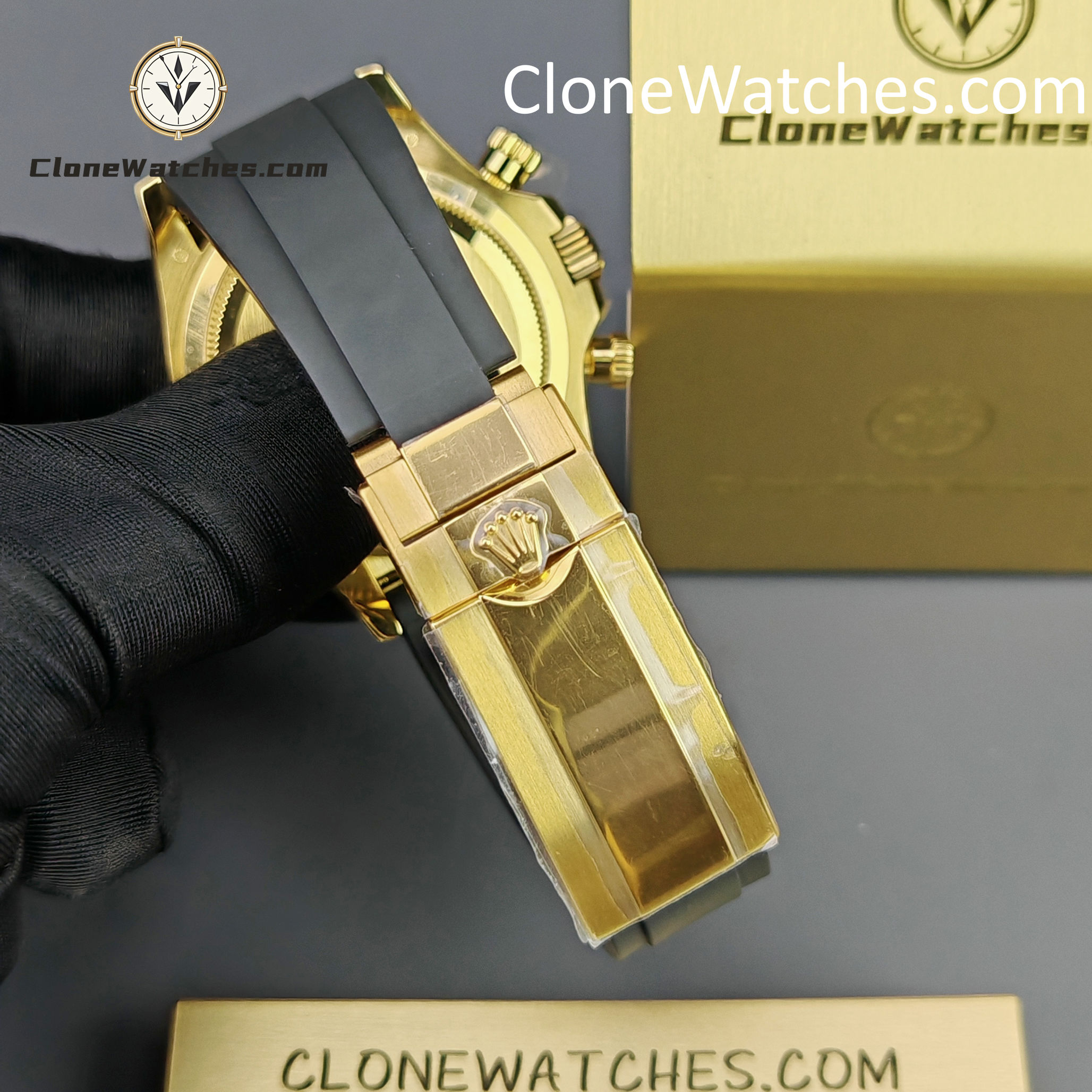 Rolex Super Clone Watches 1:1 Daytona 18K Yellow Gold Plating M126518LN-0014 4131 Movement