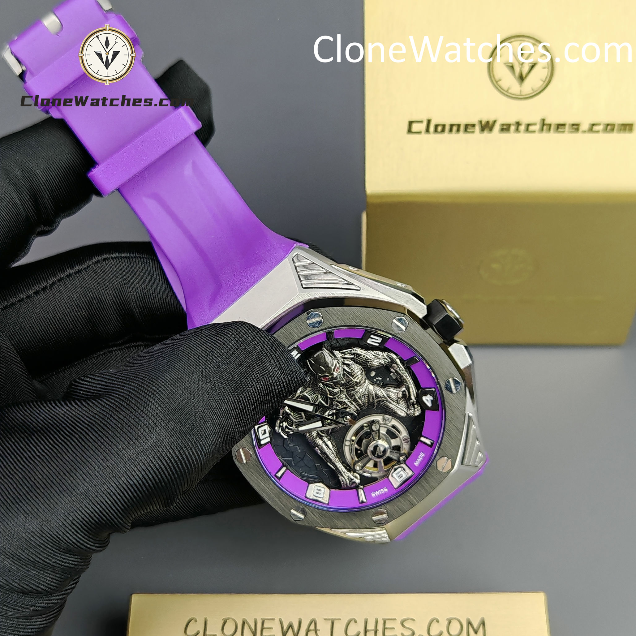 Audemars Piguet Super Clone Watches 1:1 Royal Oak Concept “Black Panther” Flying Tourbillon 26620IO 42MM