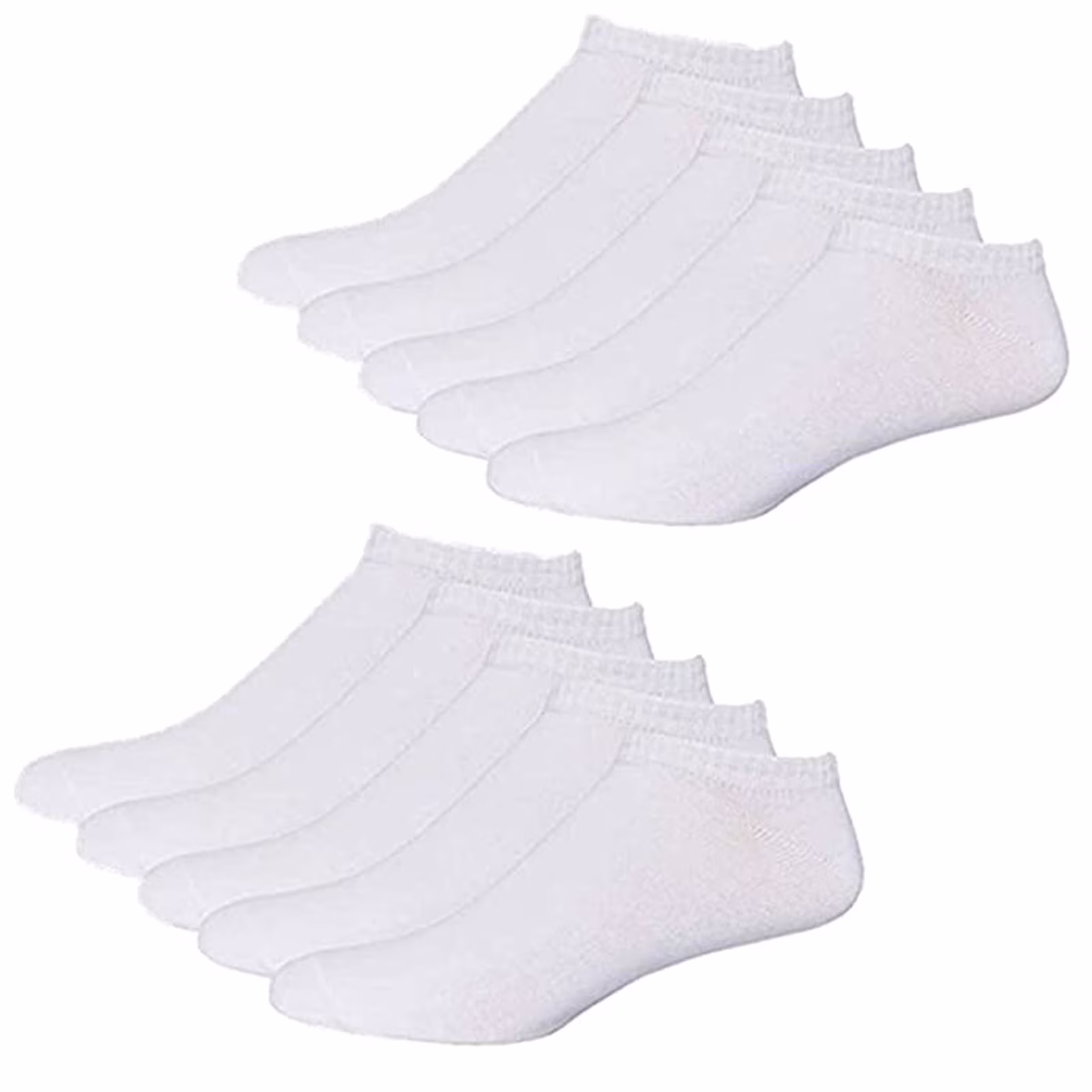Aligament 10 Pairs Ankle Athletic Running Socks Cushioned Breathable Low Cut Sports Socks for Men and Women, White