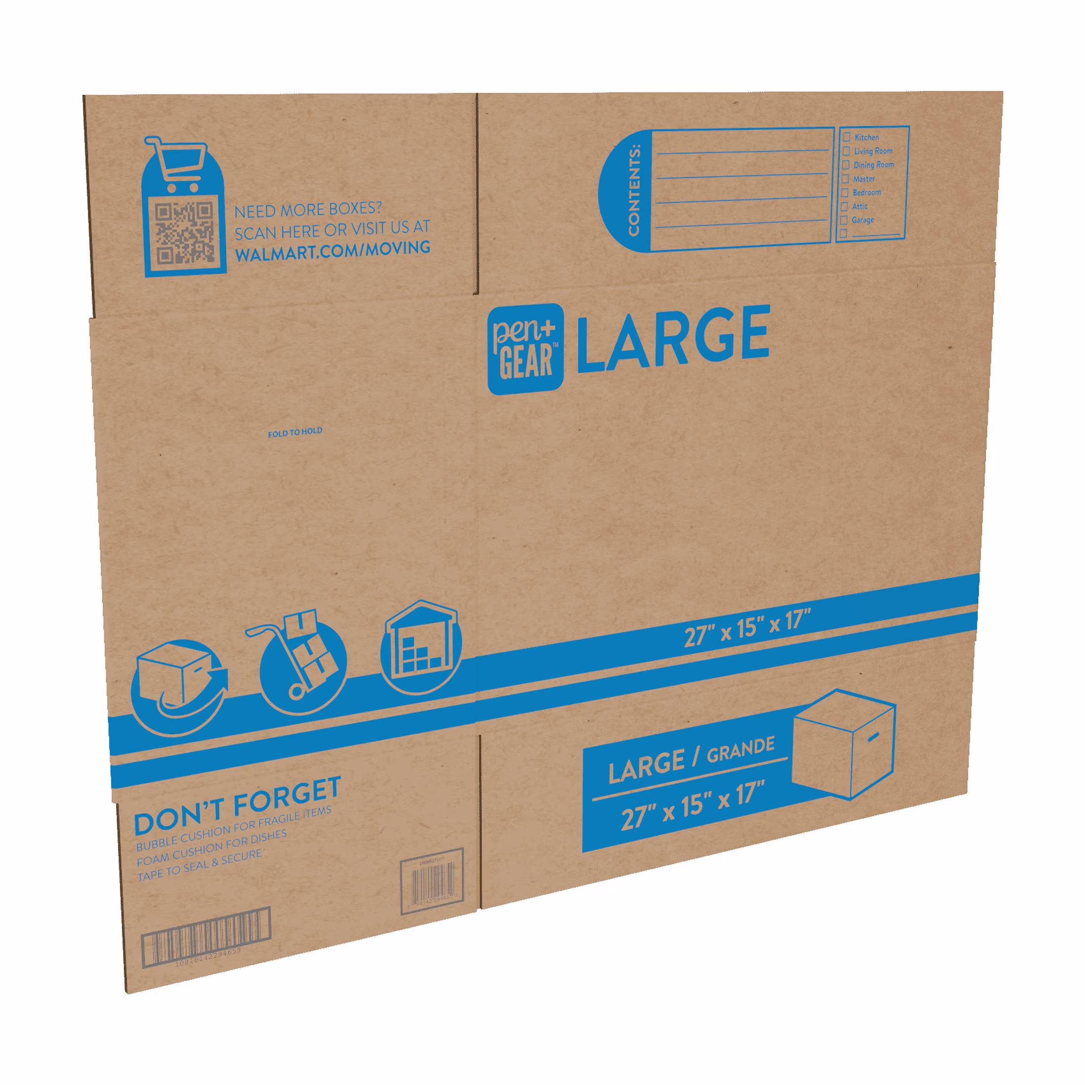 Pen+Gear Large Moving Boxes, 27L x 15W x 17H, Kraft