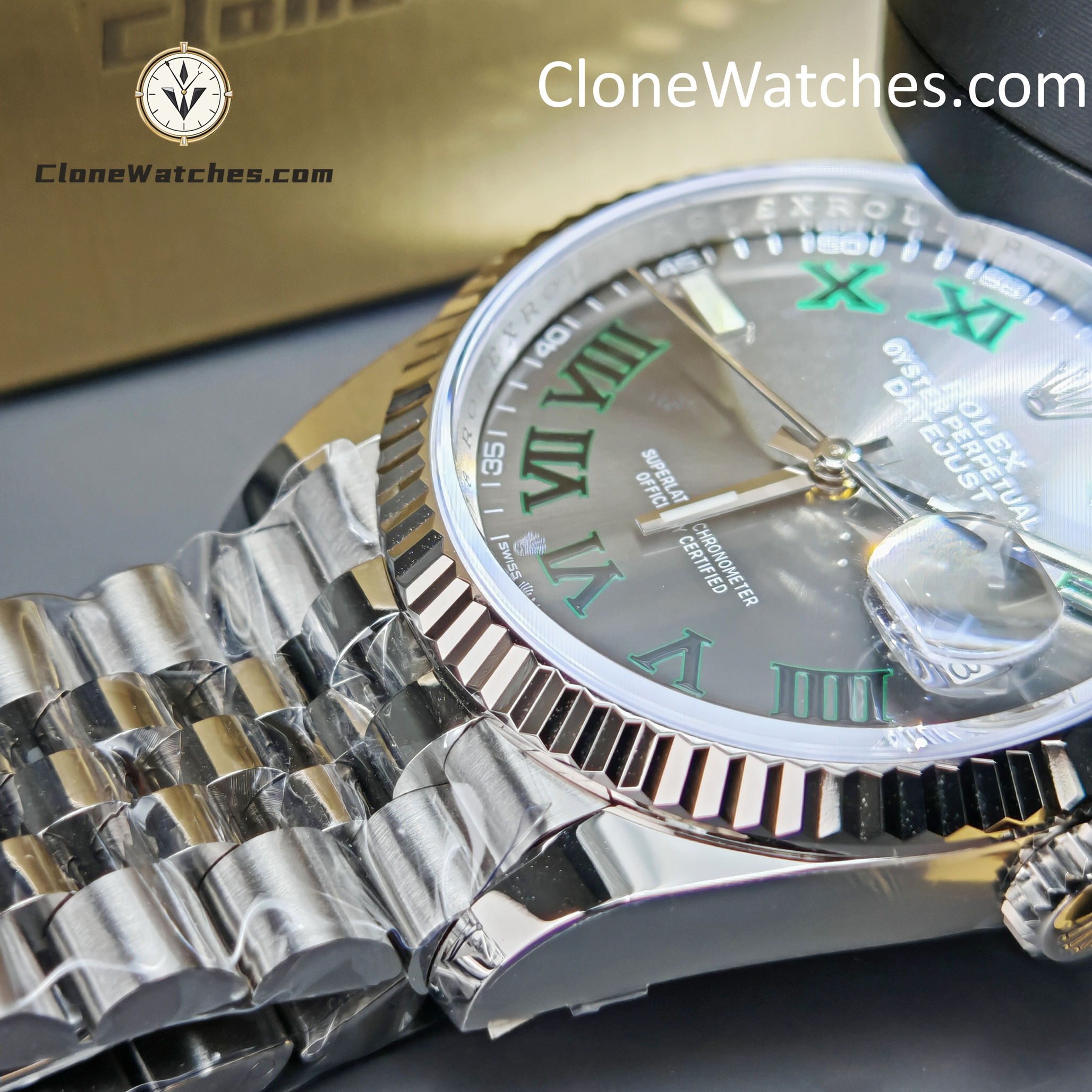 Rolex Super Clone Watches 1:1 DateJust Grey Roman Dial Jubilee 36MM m126234-0045 3235 Movement