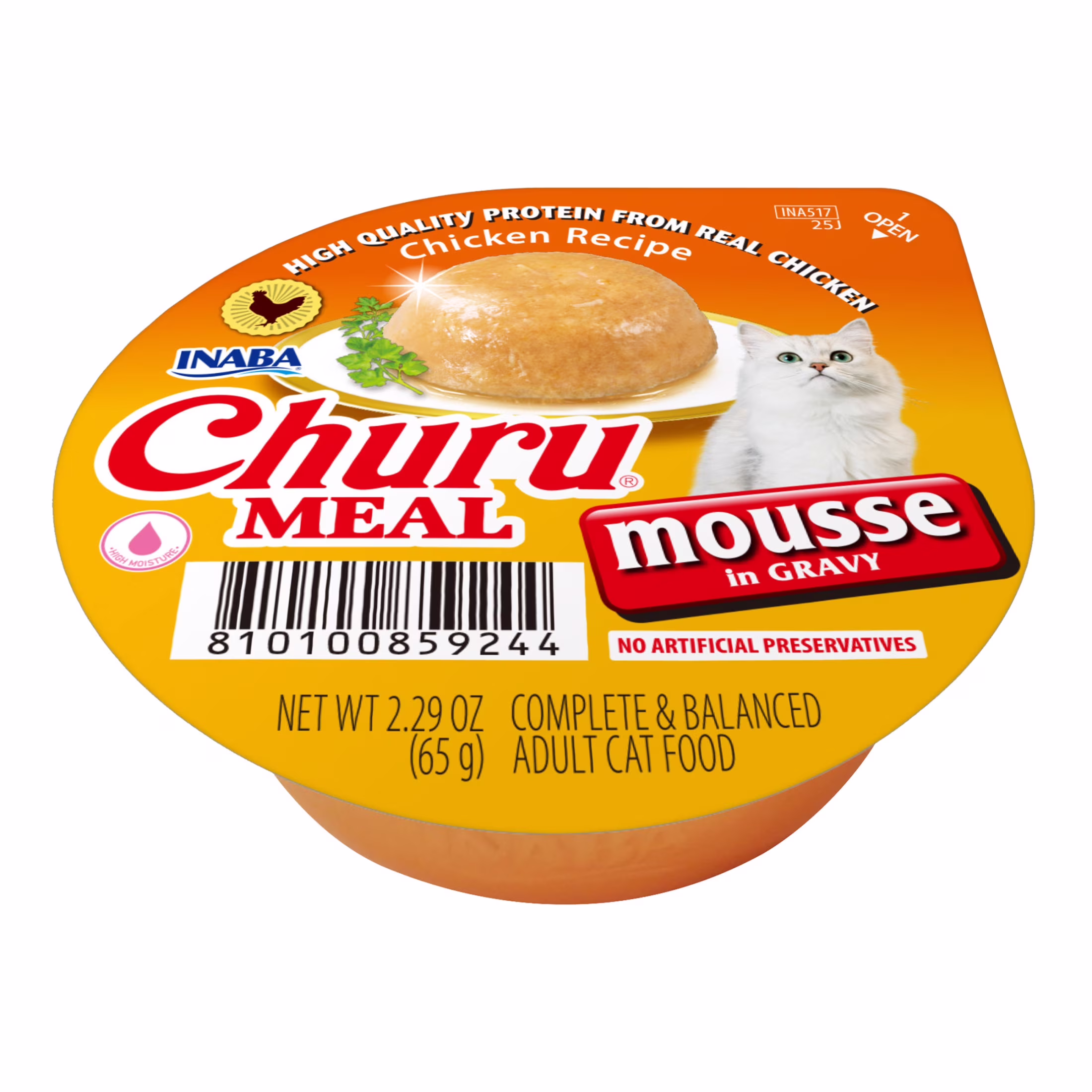 INABA Churu Meal Mousse Adult Wet Cat Food, 2.29 oz cup, 1-count, Chicken Recipe