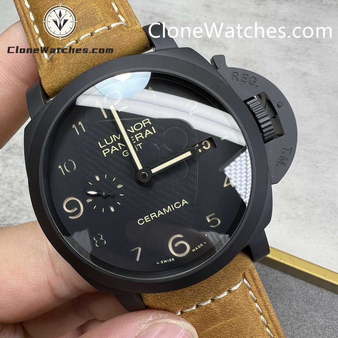 Panerai Super Clone Watches 1:1 Luminor 1950 3 Days GMT Automatic PAM00441 Black Dial