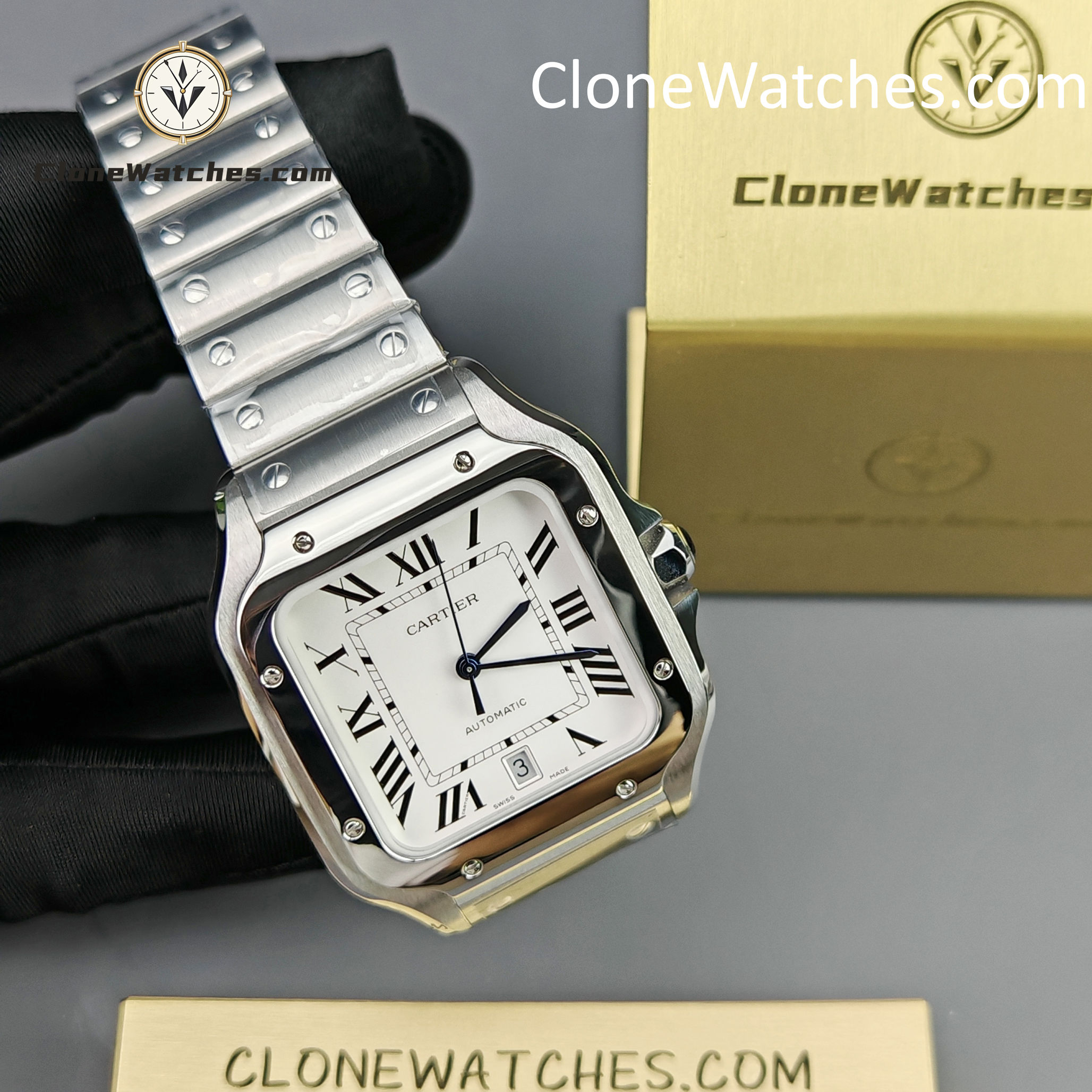 Cartier Super Clone Watches 1:1 Santos Series White Dial 39.8MM WSSA0009