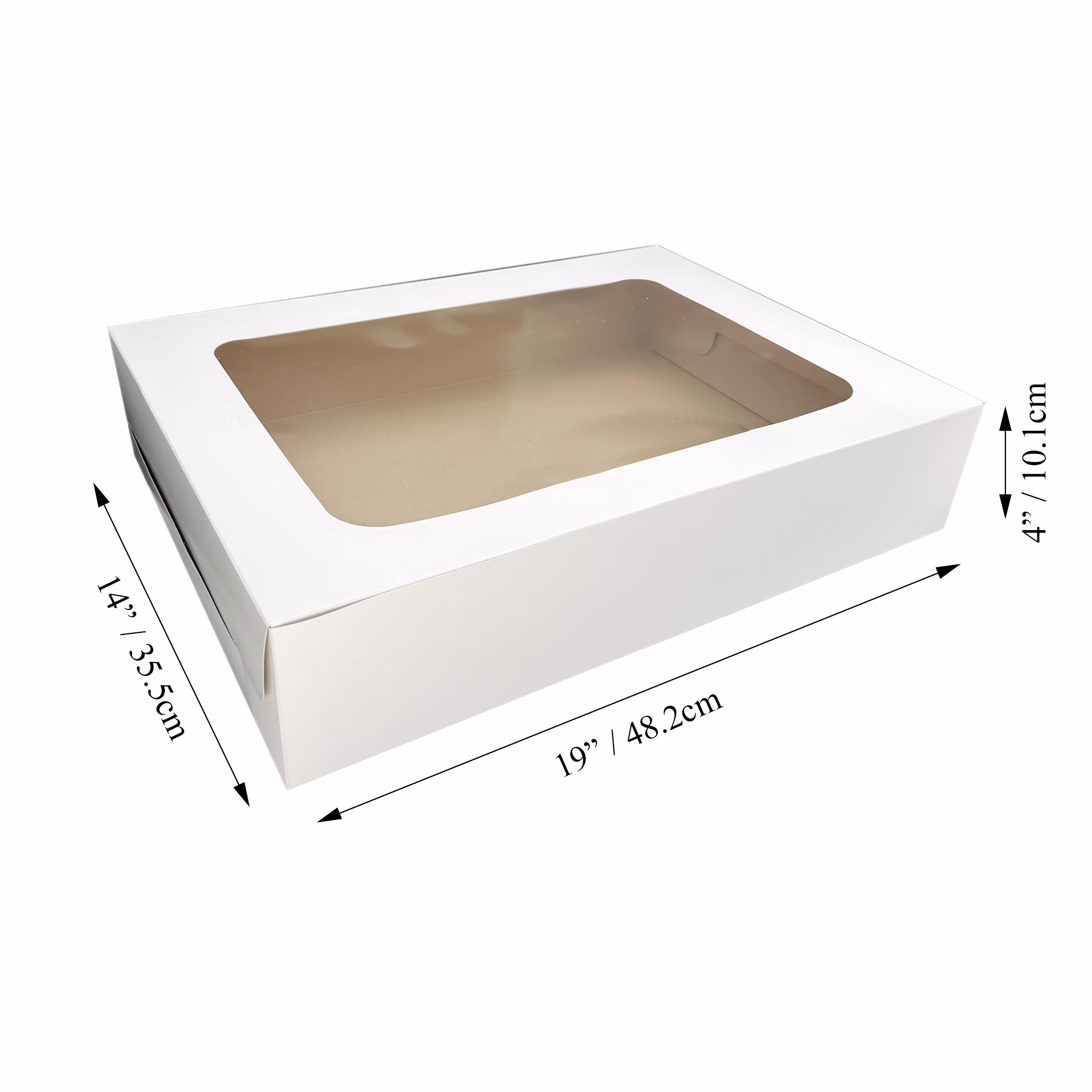 Way To Celebrate Cake Box with Window, White, 19 in x 14 in x 4 in, 1 Piece