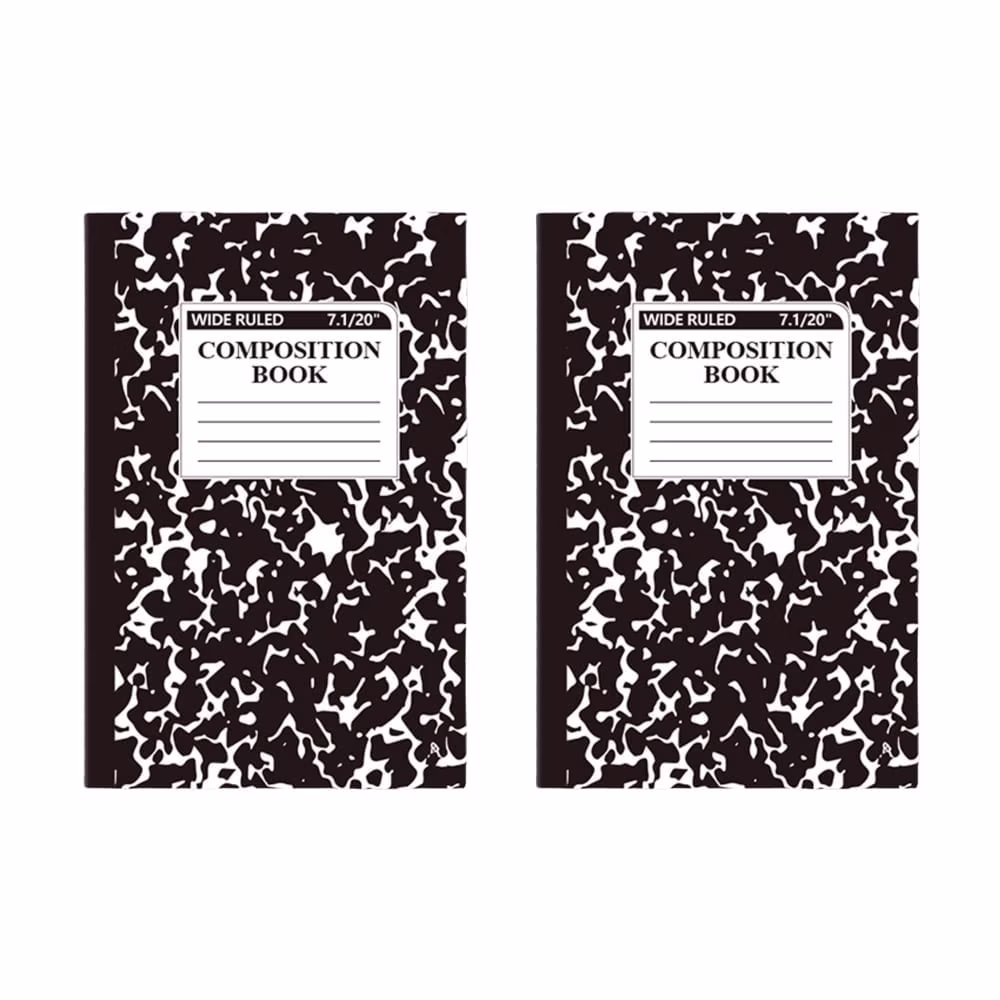 2 Pack Composition Notebook, Wide Ruled Composiion Book, Marble Composition Notebooks for Note Taking, 30 Sheets/60 Pages, 5.5