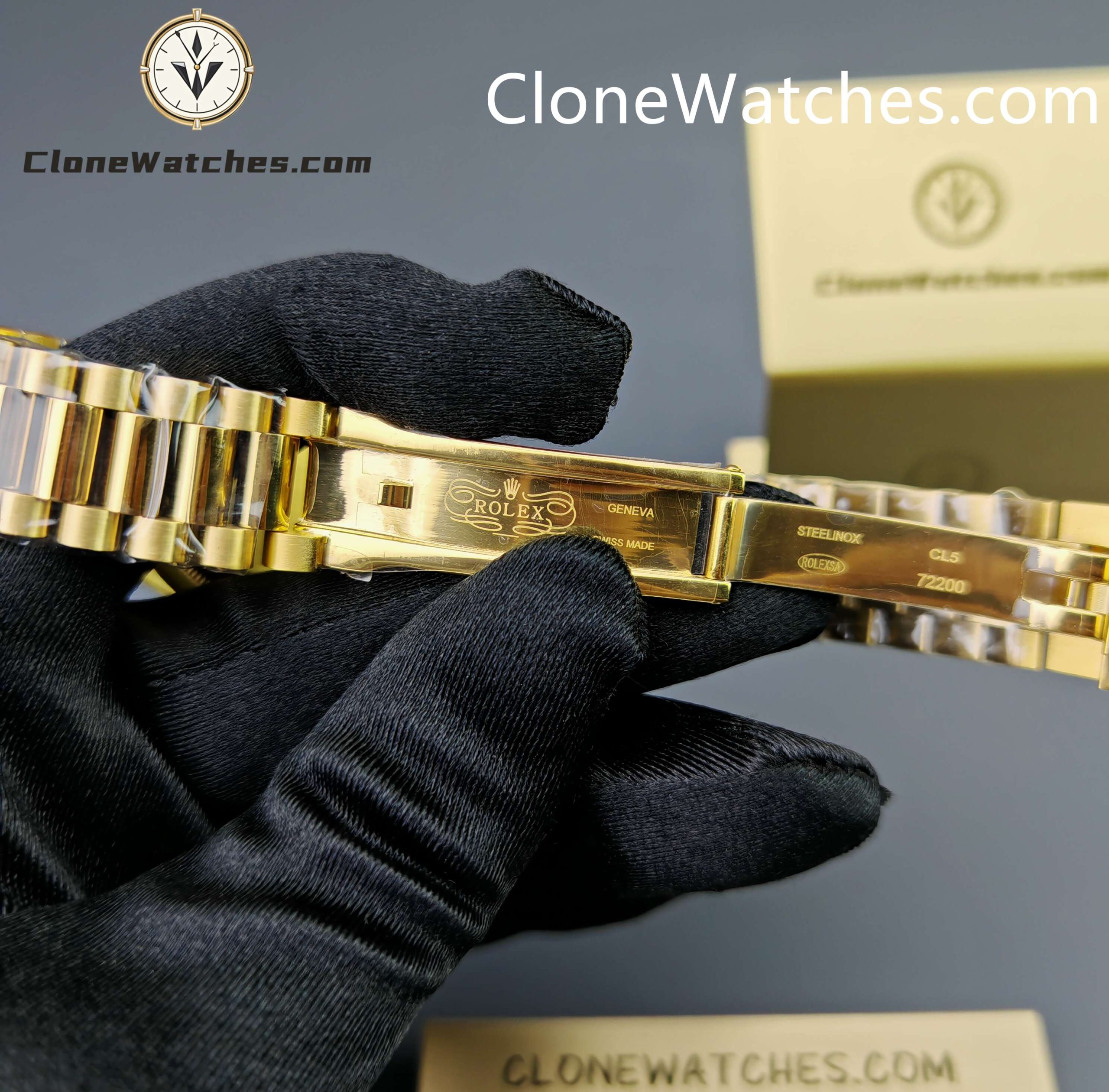 Rolex Super Clone Watches 1:1 Day Date Gold Malachite Dial 36mm 128238