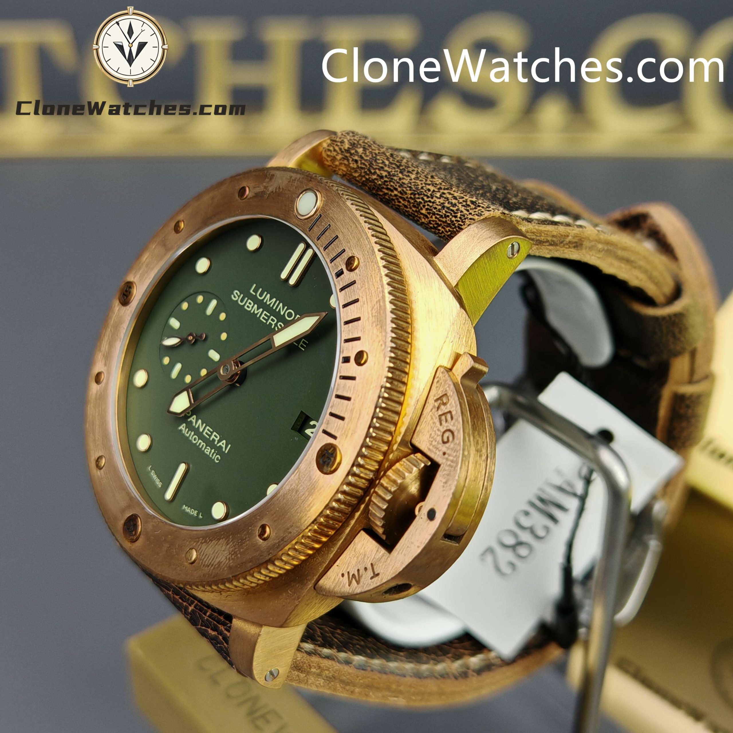 Panerai Super Clone Watches 1:1 Submersible 1950 3 Days Automatic Bronzo PAM00382
