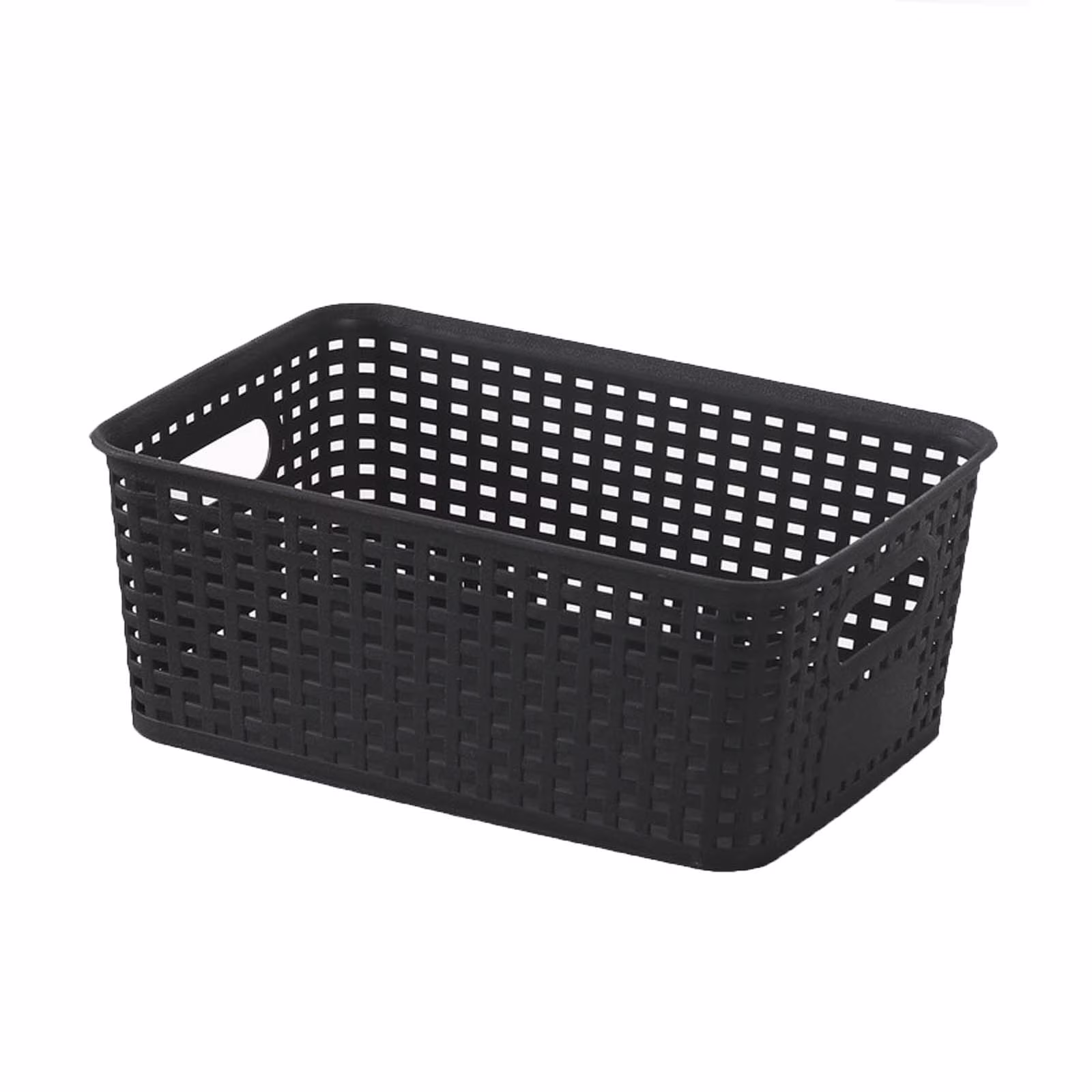 PEIBang Plastic Storage Baskets Bins with Lid,Organizing Container Lidded Knit Storage Organizer Bins for Shelves Drawers Desktop Closet Playroom Classroom Office