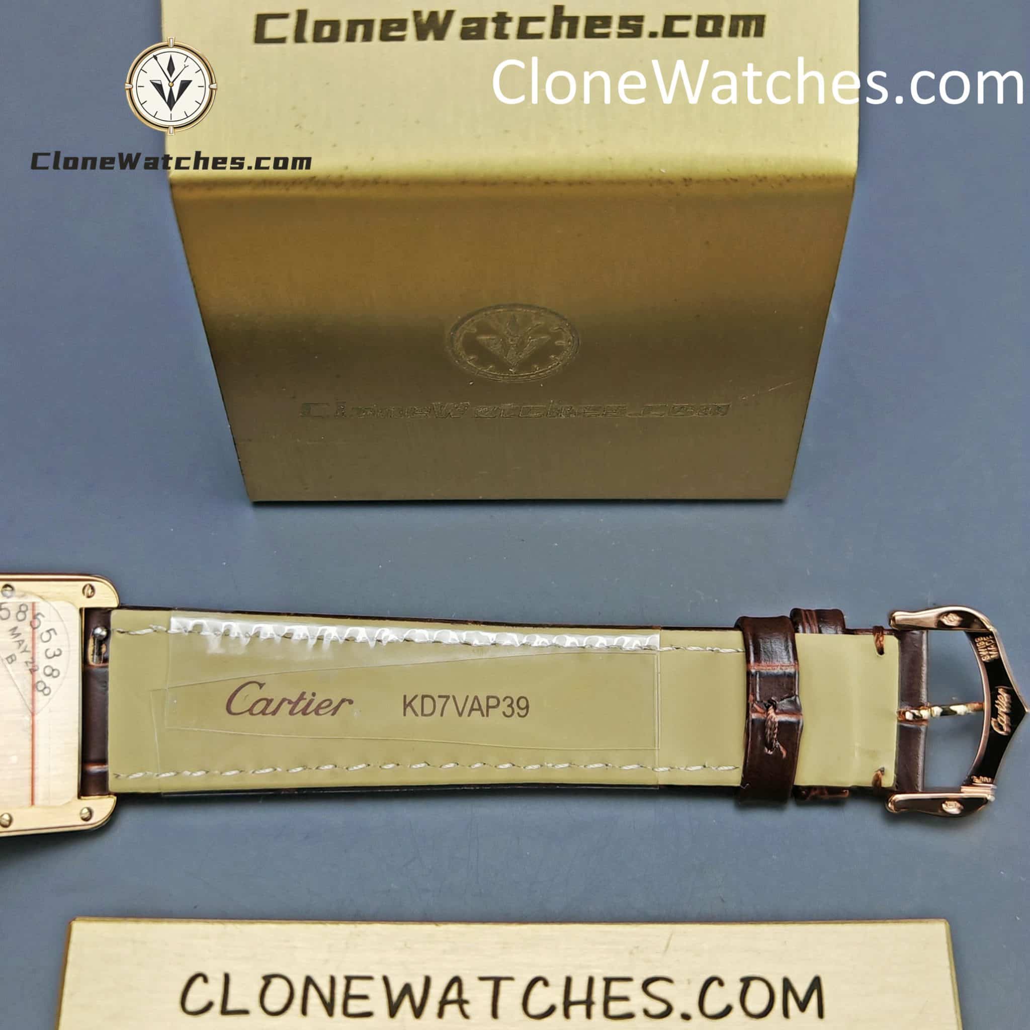 Cartier Super Clone Watches 1:1 Tank Quartz Movement Silver White Dial 33.7 x 25.5MM WGTA0011