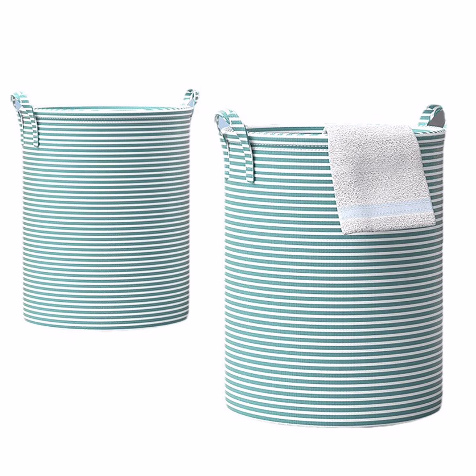 Yakvarog Laundry Basket Round Breathable & Lightweight Laundry Hamper, Laundry Hampers with Handle, 27L Foldable Storage Basket Suitable for Toy Dirty Clothes Storage