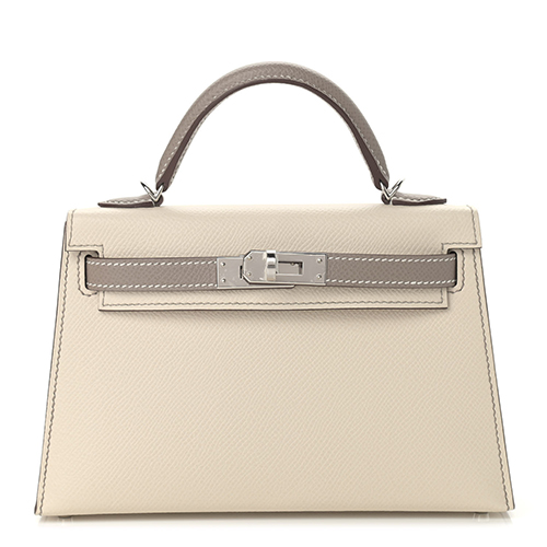 HERMES Epsom Horseshoe Mini Kelly Sellier 22 Craie Etoupe