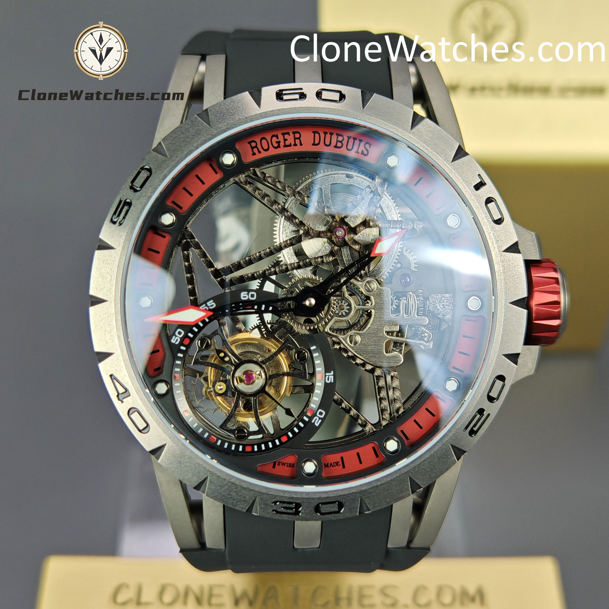 Roger Dubuis Super Clone Watches 1:1 Excalibur Spider Skeleton Tourbillon RDDBEX0545 42MM
