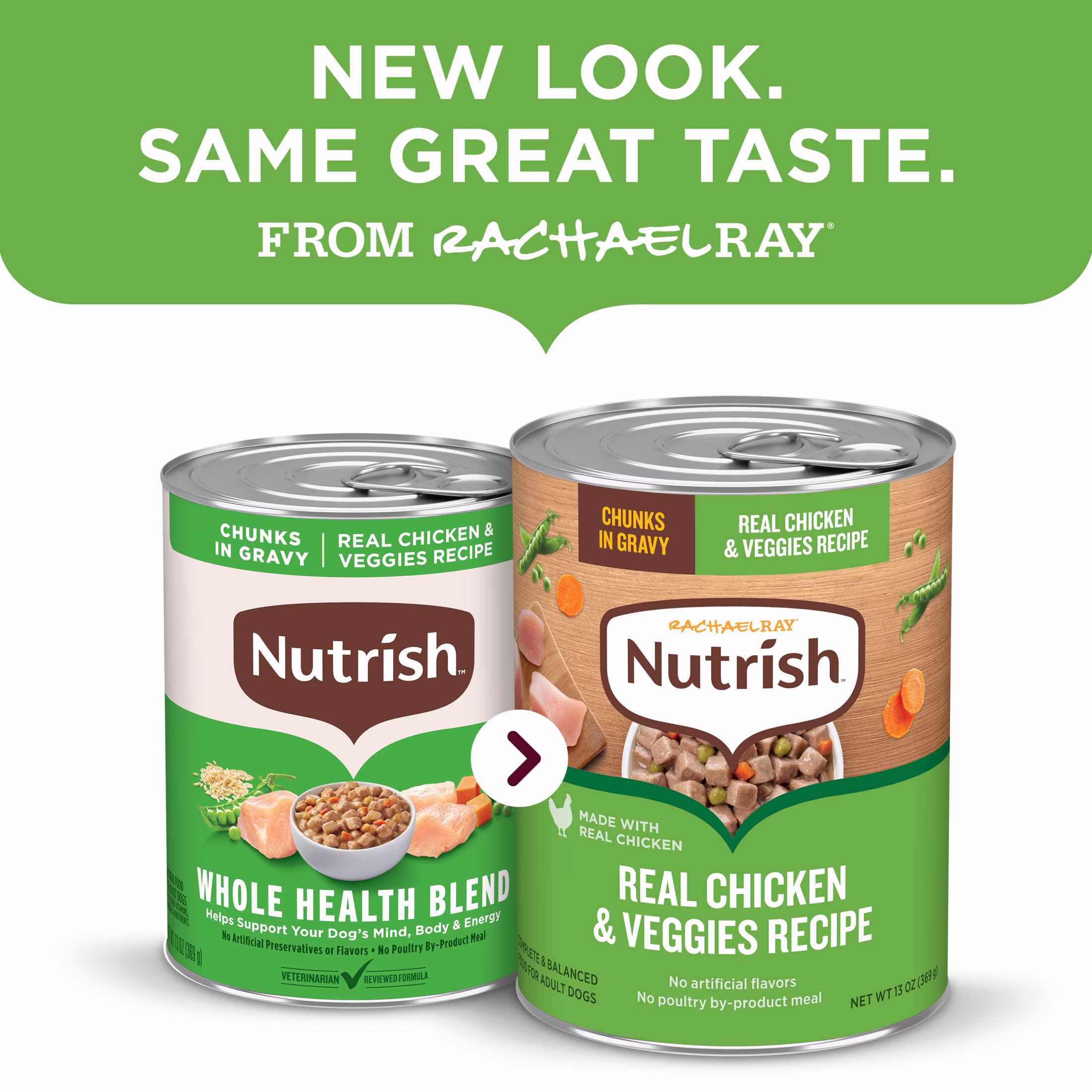 Rachael Ray Nutrish Chunks in Gravy Wet Dog Food, Real Chicken & Veggies Recipe, 13 oz. Can