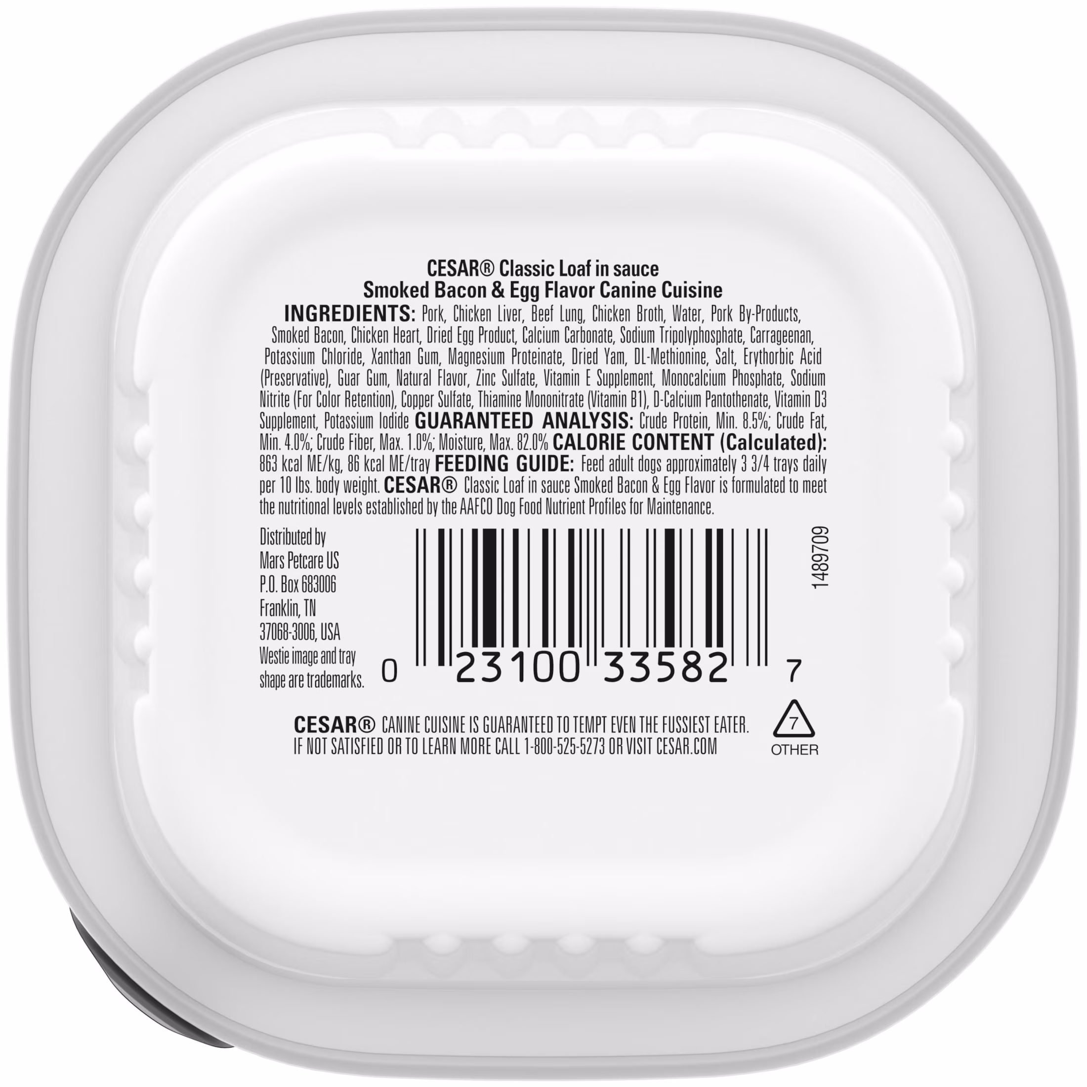 Cesar Classic Loaf in Sauce Wet Dog Food, Bacon & Egg Flavor, 3.5 oz. Easy Peel Tray
