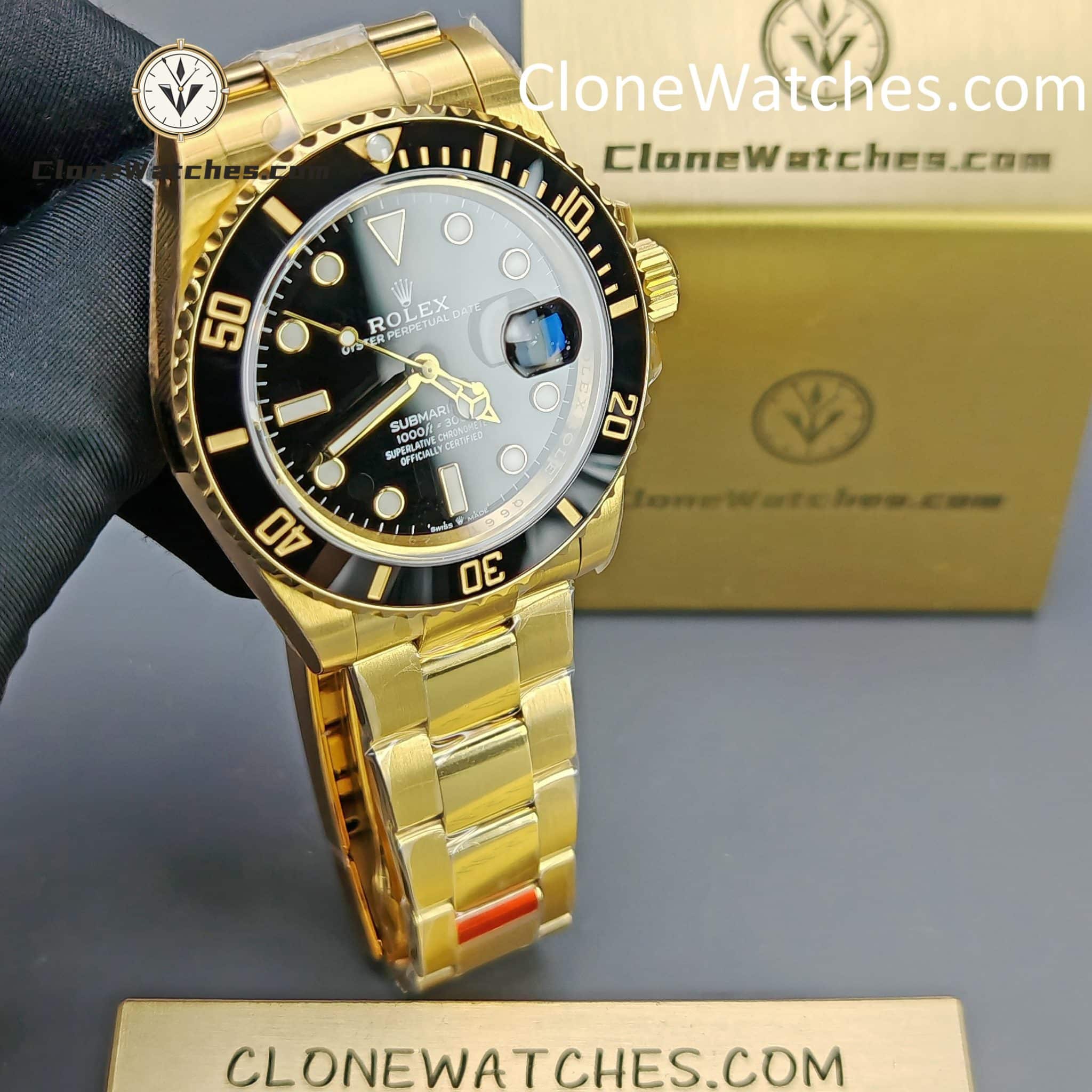 Rolex Super Clone Watches 1:1 18K Gold Black Dial Submariner 126618LN 3235 Movement