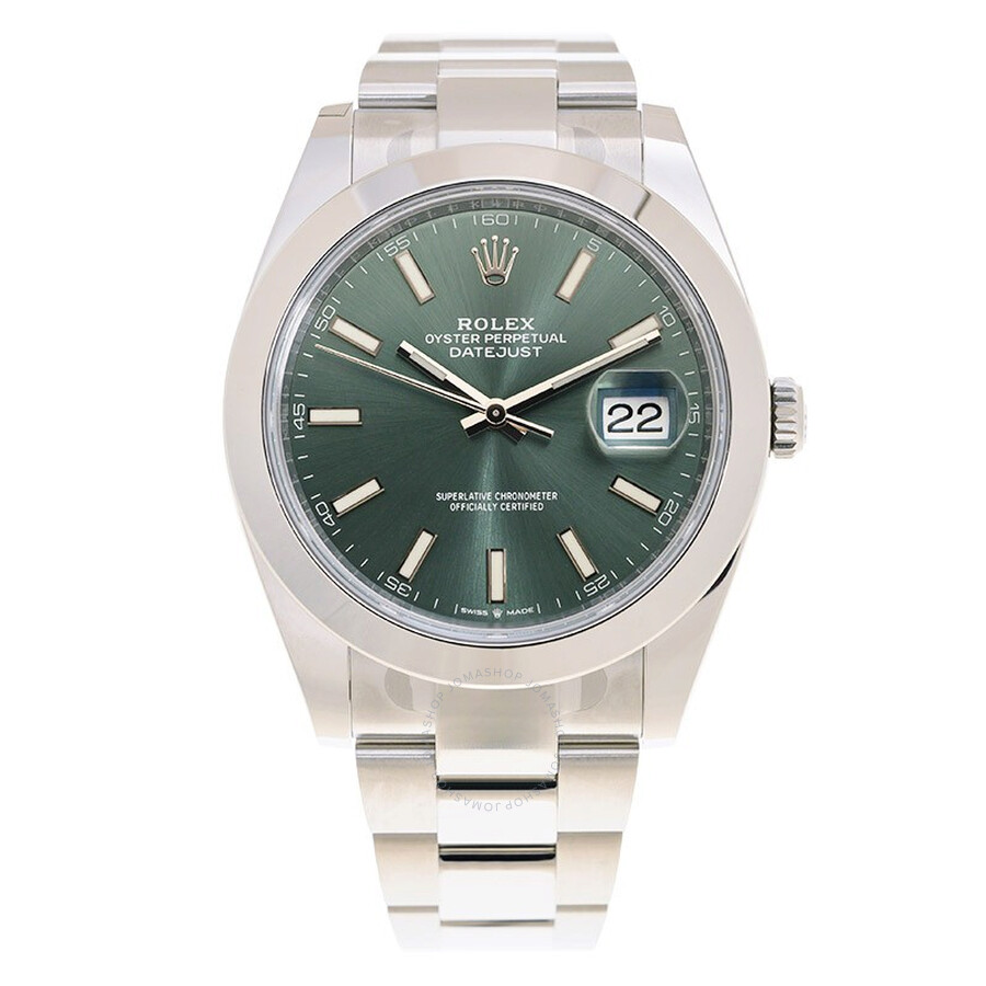 Rolex Datejust 41 Mint Green Dial Automatic Men s Oyster Watch M126300-0019（Lifetime free warranty+90-days replacement service & Refund!.）