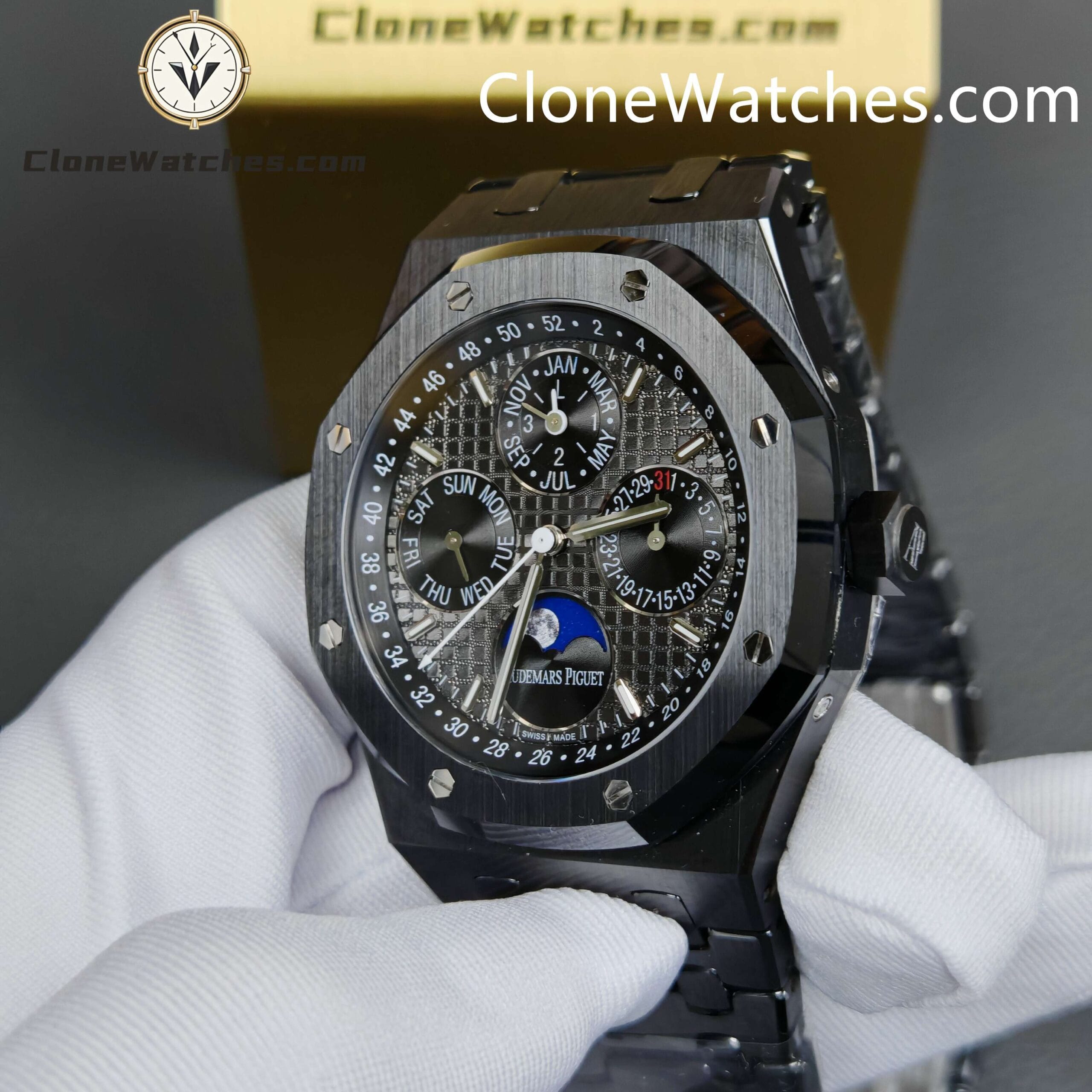 Audemars Piguet Super Clone Watches 1:1 Black Ceramic 26579 True Moon Phase