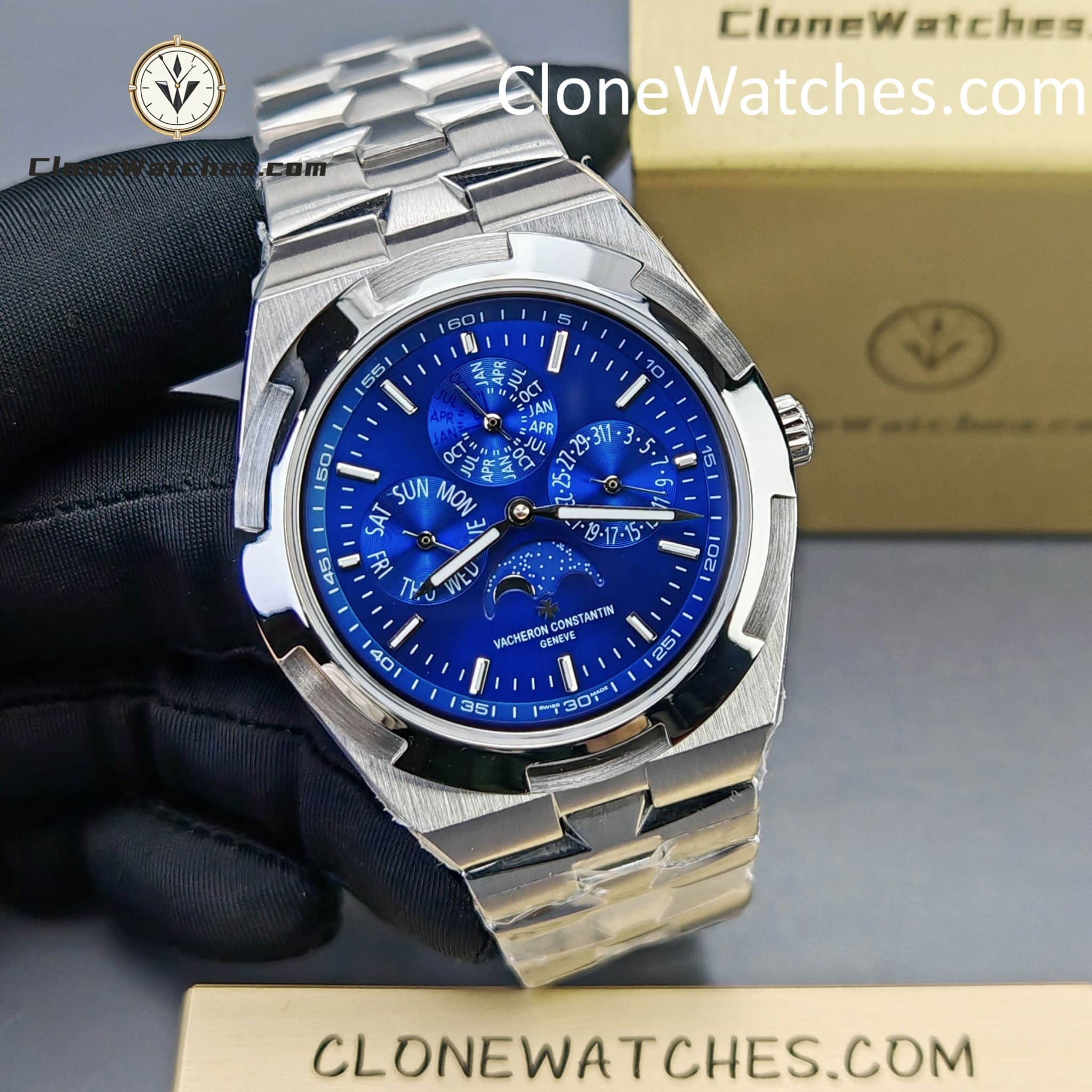 Vacheron Constantin Super Clone Watches 1:1 Overseas perpetual calendar 4300V/220G-B945 Blue Dial