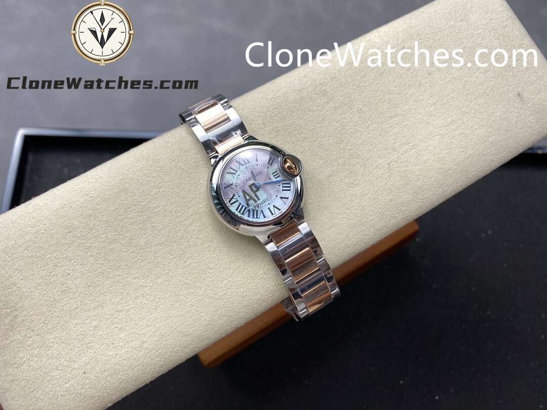 Cartier Super Clone Watches 1:1 Ballon Bleu de W6920034 Mother-of-pearl Dial 28mm