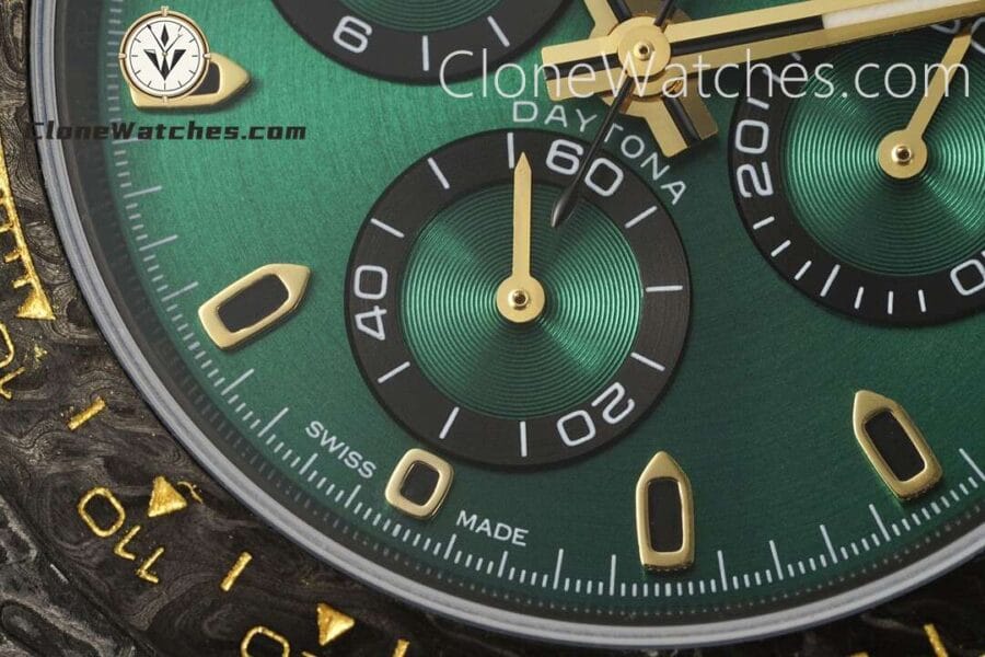 Modified Super Clone Watches 1:1 DiW Rolex Daytona NTPT Carbon GRADIENT GREEN GOLD