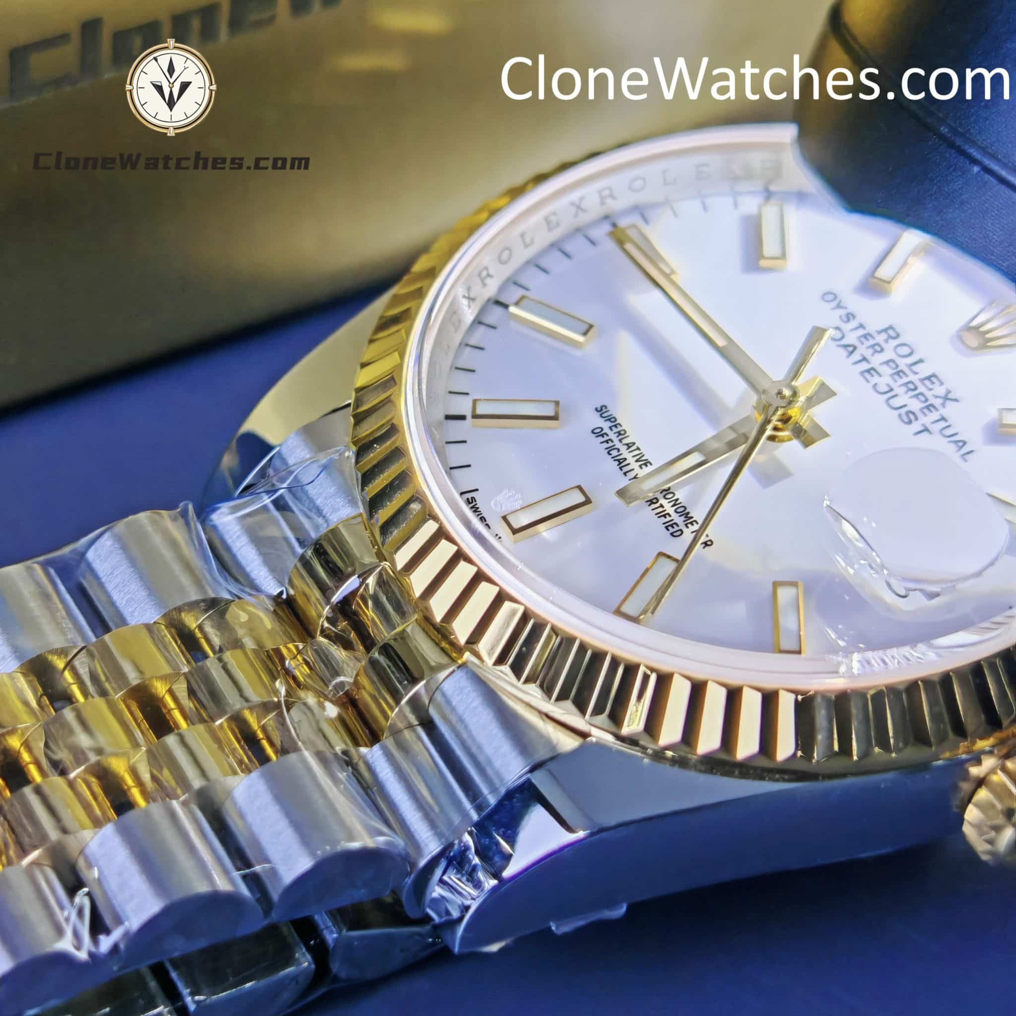 Rolex Super Clone Watches 1:1 DateJust m126233-0019 White Dial Jubilee 36MM 3235 Movement