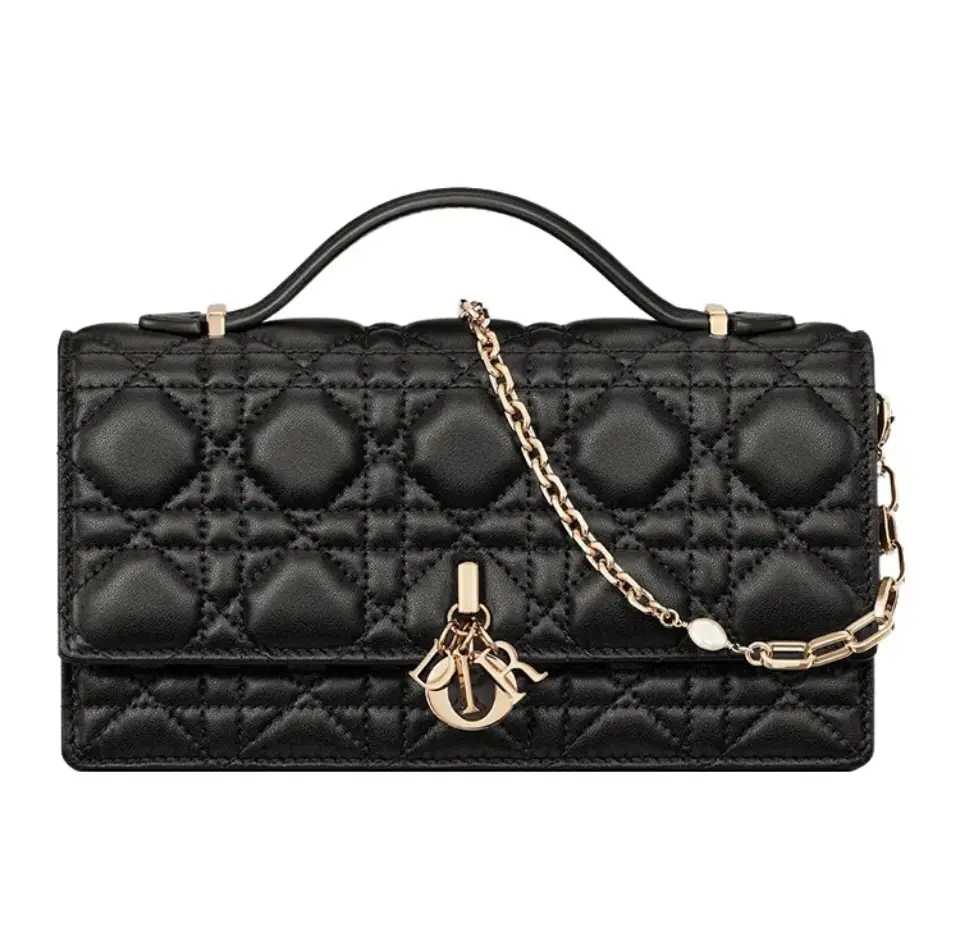 DIOR MISS BAG With Detachable jewelry chain, sheepskin