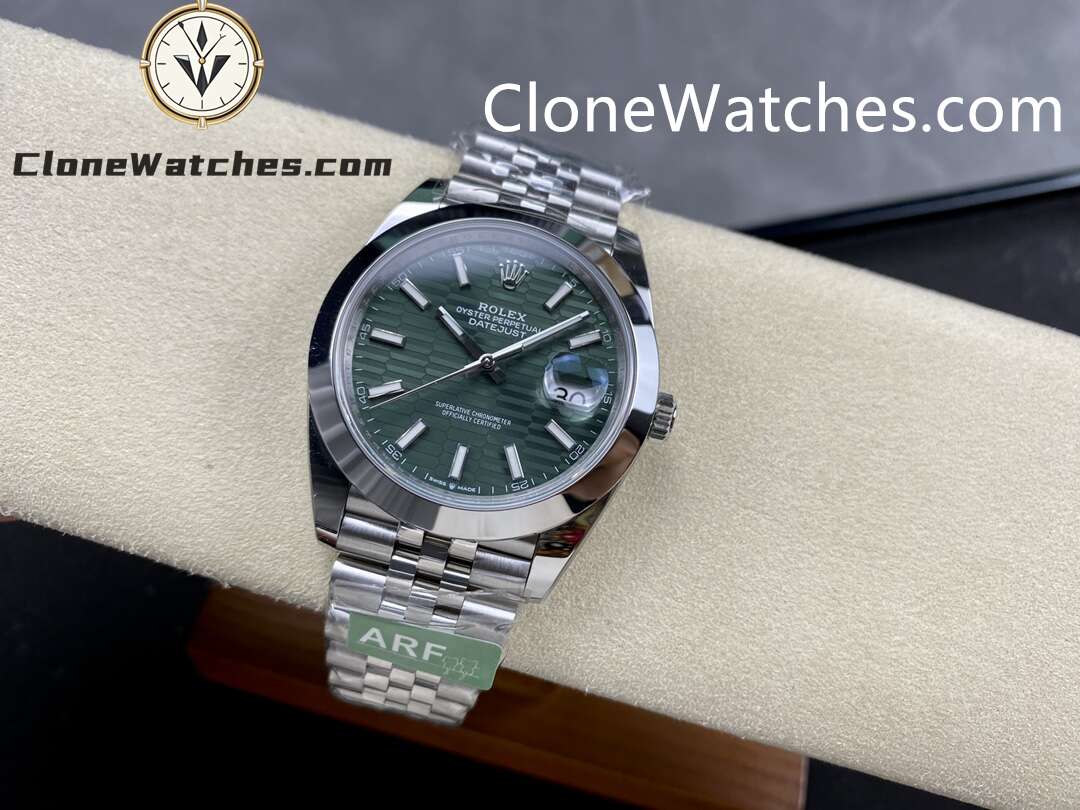 Rolex Super Clone Watches 1:1 DateJust Green Fluted Dial m126300-0021 Jubilee 41MM 3235 Movement