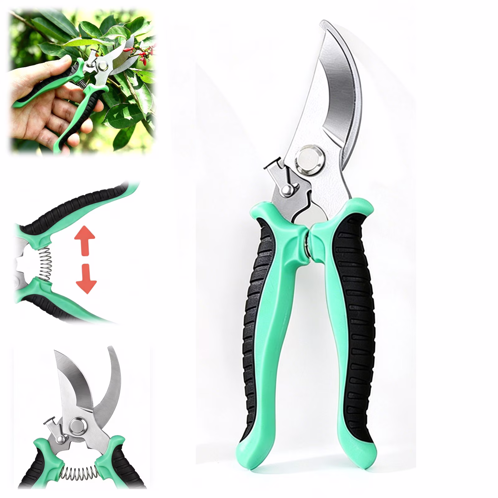 Pruning Shears for Gardening Hand Garden Shears Heavy Duty Garden Clippers Hedge Plant Cutting Scissors Bypass Pruner Secateurs for Tree Trimming Fruits Picking