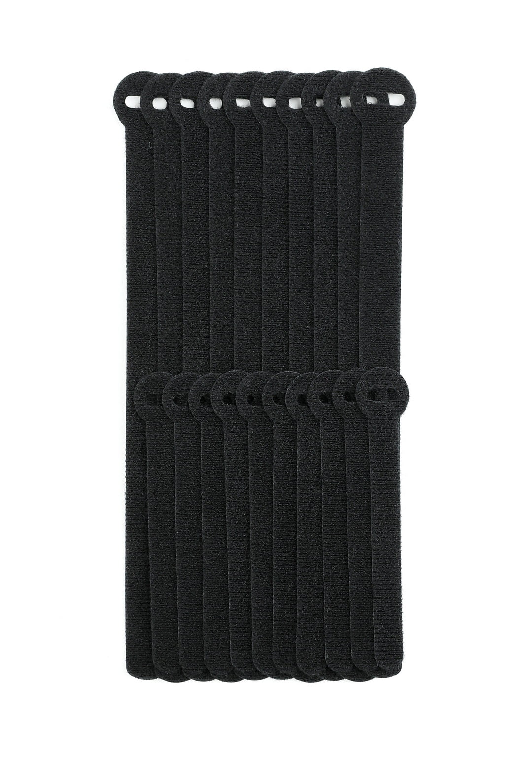 Hyper Tough 4IN and 8IN Hook & Loop Straps, Black, 20 Count