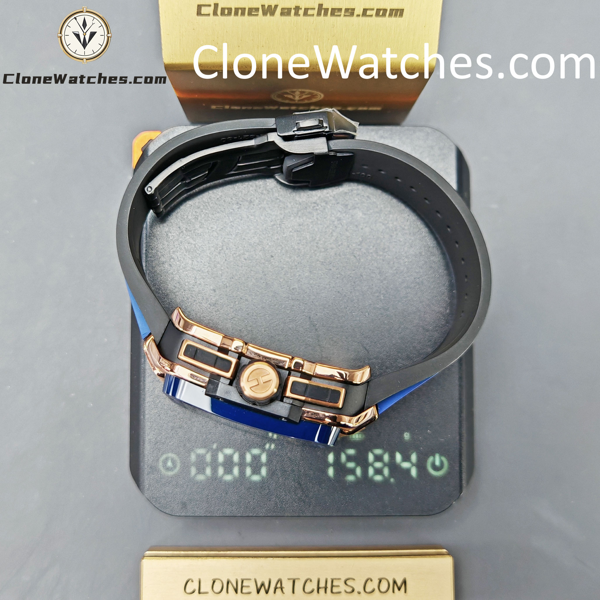 Hublot Super Clone Watches 1:1 Square Bang Unico King Gold Blue Ceramic 42MM 821.OL.5180.RX