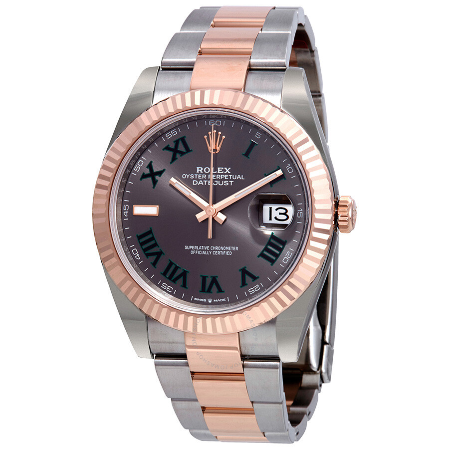 Rolex Datejust 41 Slate Dial Men s Steel and 18kt Everose Gold Oyster Watch 126331GYRO（Lifetime free warranty+90-days replacement service & Refund!.）