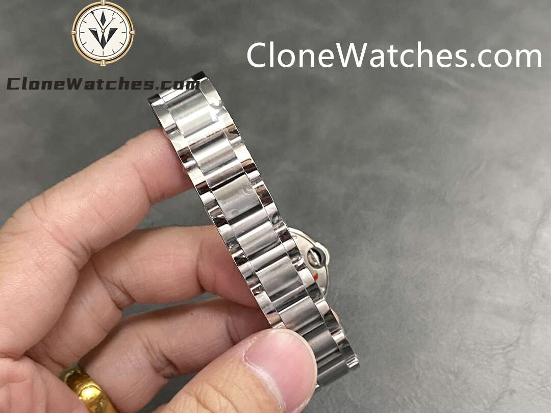 Cartier Super Clone Watches 1:1 Ballon Bleu de W4BB0015 White Dial Diamond Bezel 28mm