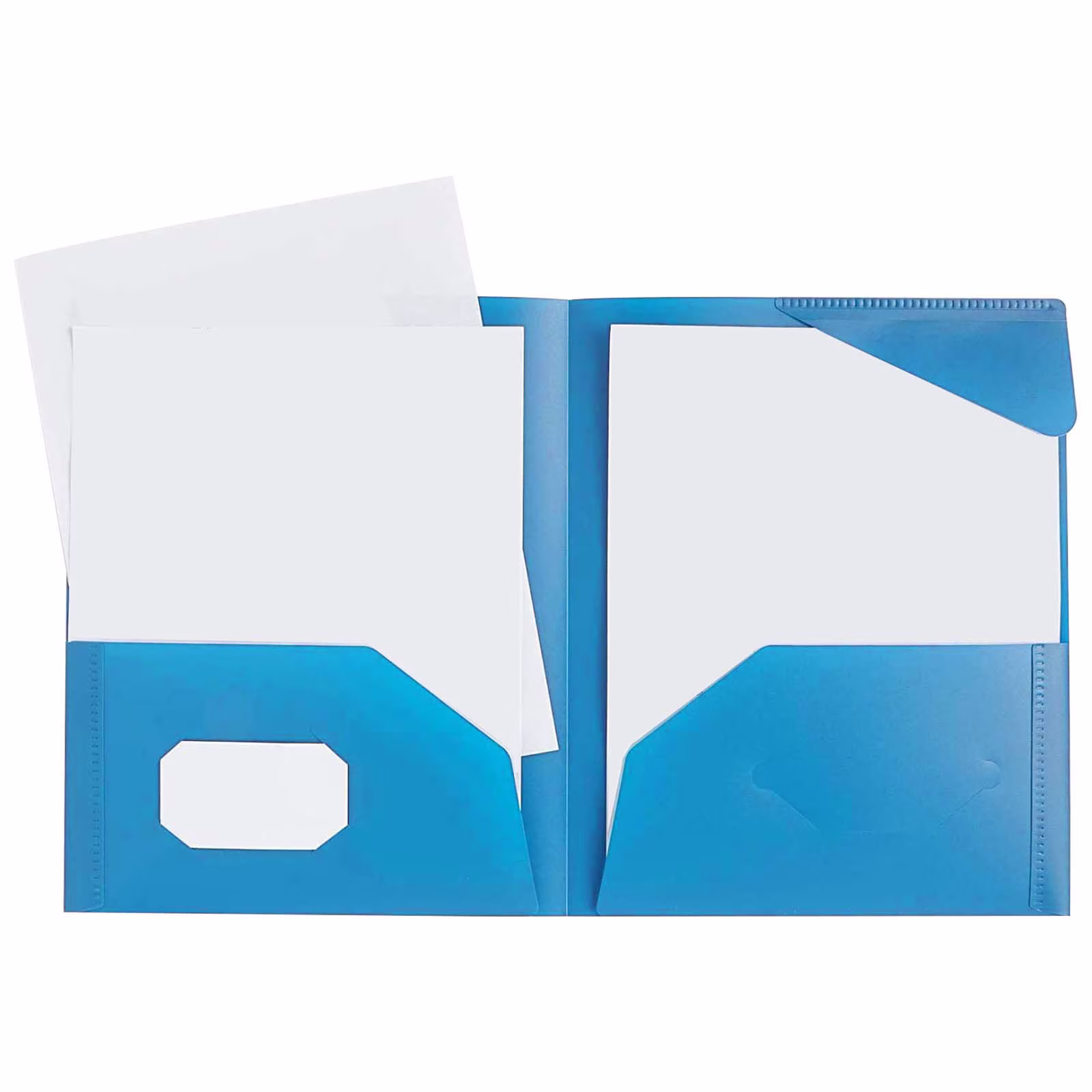 TXYRDXK 1Pc Plastic Folder with Pockets, Heavy Duty Folder with 4 Pockets for Office and Business, Four Pockets Folders with Business Card Holder for Document (Orange)