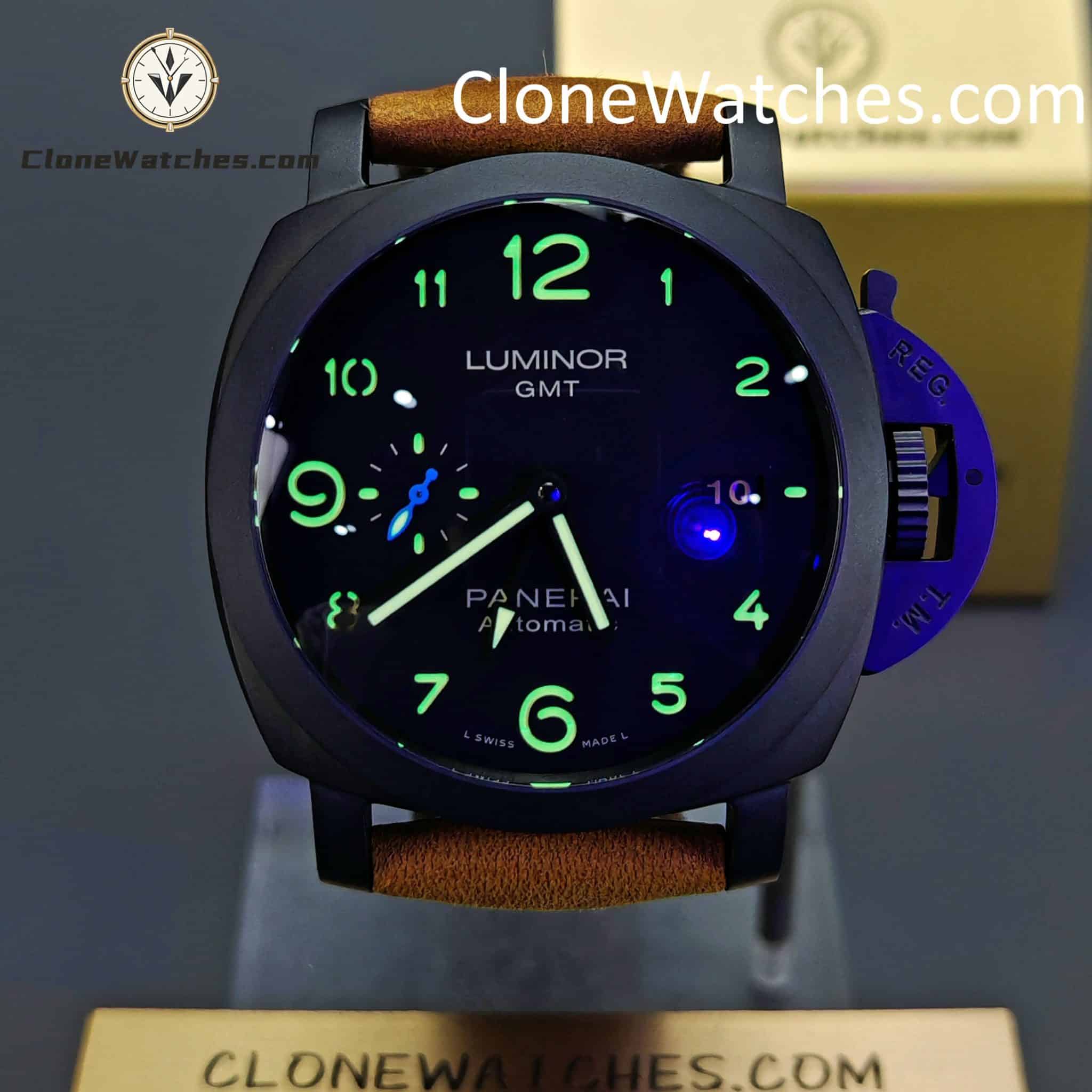 Panerai Super Clone Watches 1:1 Luminor GMT PAM01441 Black Dial