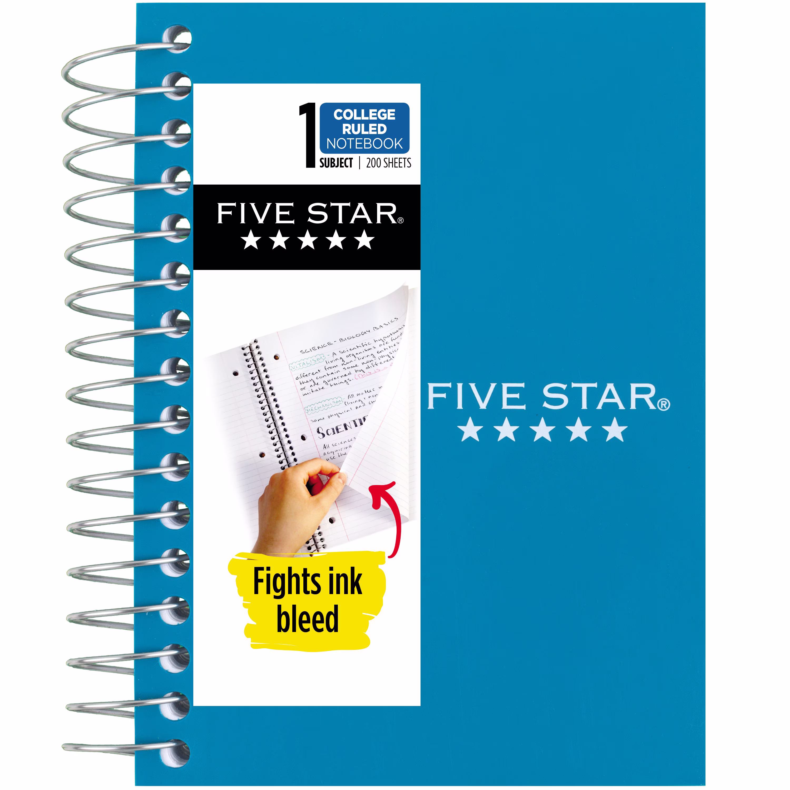 Five Star Fat Lil' Spiral Notebook, College Ruled, 200 Sheets, Poly, 3.5