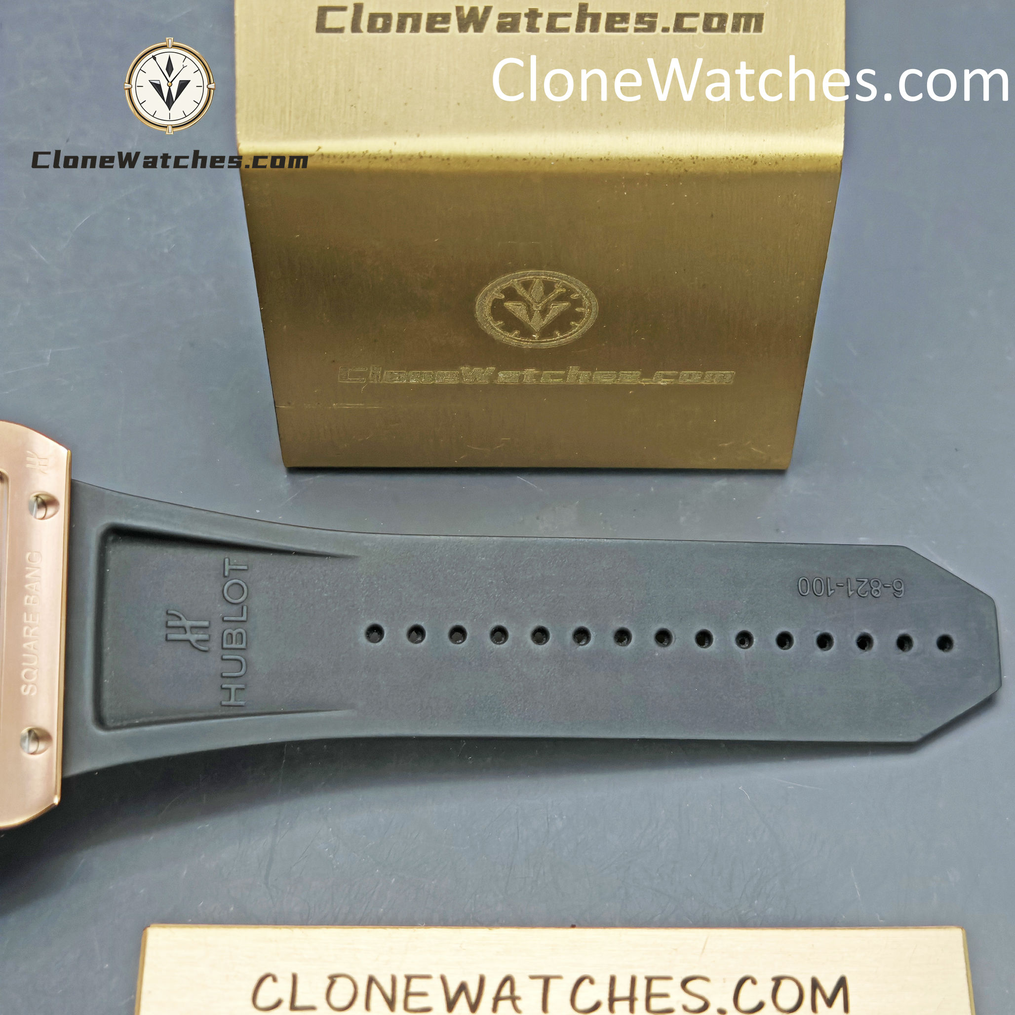 Hublot Super Clone Watches 1:1 Square Bang Unico King Gold Blue Ceramic 42MM 821.OL.5180.RX