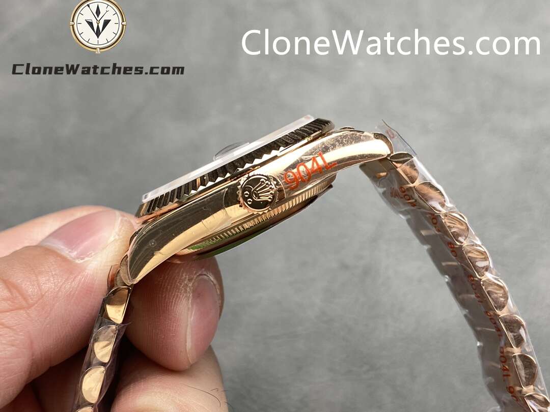 Rolex Super Clone Watches 1:1 Day Date Rose Gold Gray Dial 36mm m128235-0050 3255 Movement