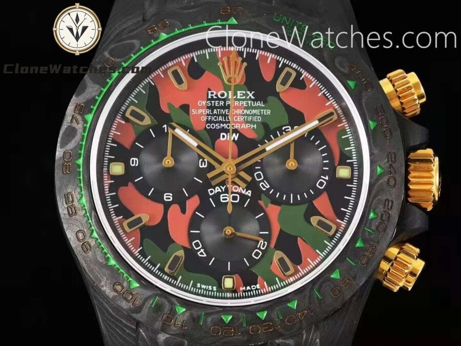 Modified Super Clone Watches 1:1 DiW Rolex Daytona NTPT Carbon “MILITARY GREEN UNIQUE 1′′