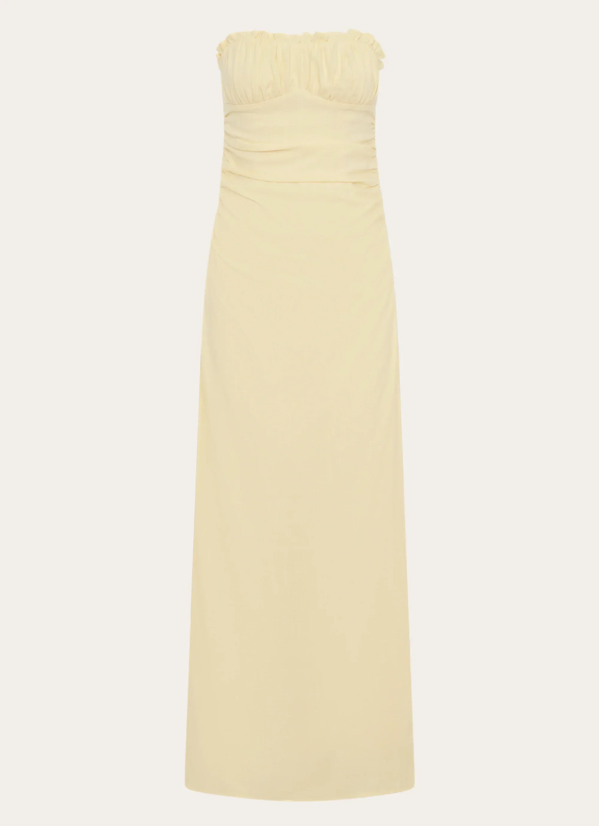 Xena Gathered Maxi Dress - Yellow
