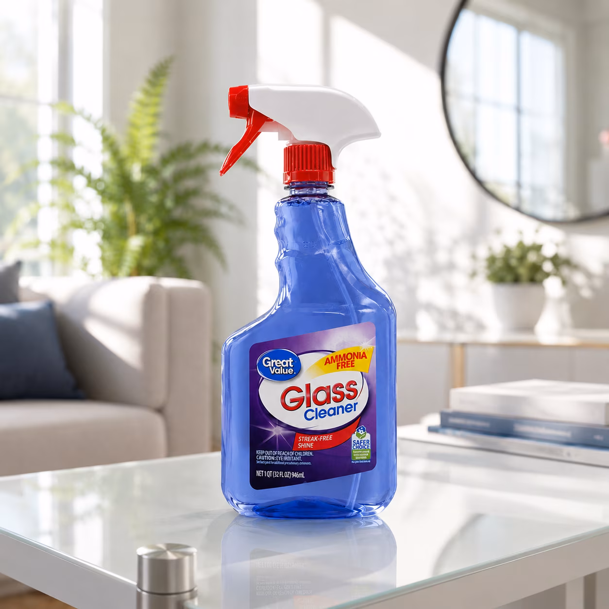 Great Value Ammonia Free Glass Cleaner, 32 fl oz