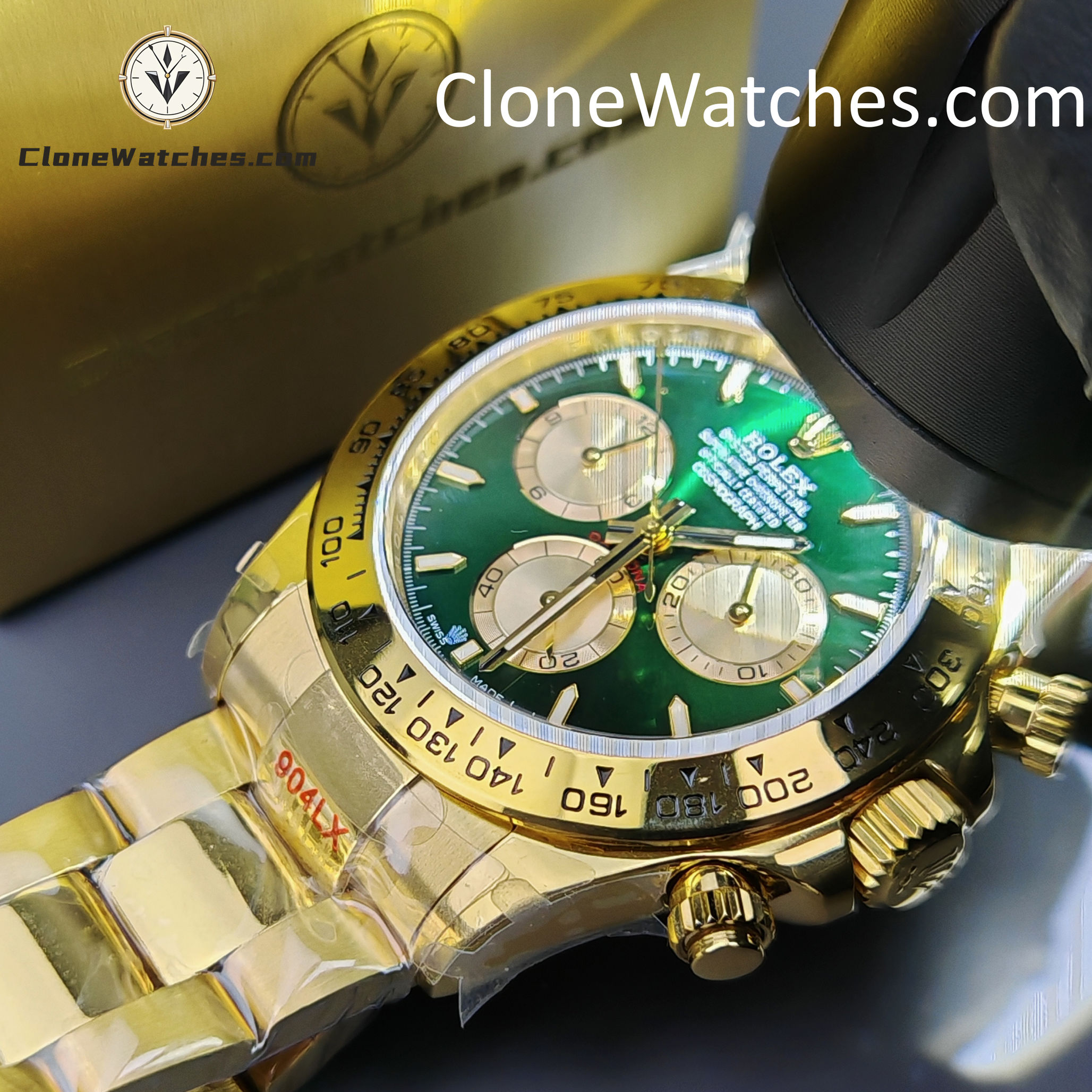 Rolex Super Clone Watches 1:1 Daytona 18K Yellow Gold Plating M126508-0008 4131 Movement