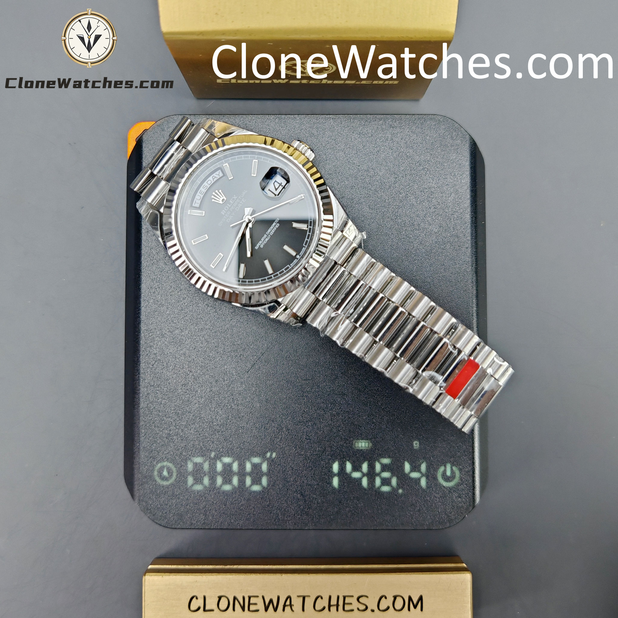 Rolex Super Clone Watches 1:1 Day Date Black Dial 40mm m228239-0004 VSF Version 3255 Movement