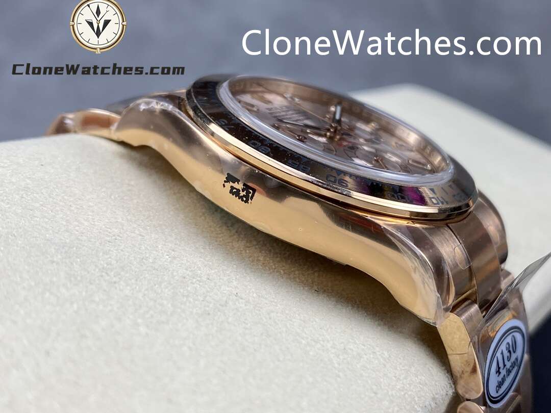 Rolex Super Clone Watches 1:1 Daytona Rose Gold Dial M116505 – 0017 4130 Movement