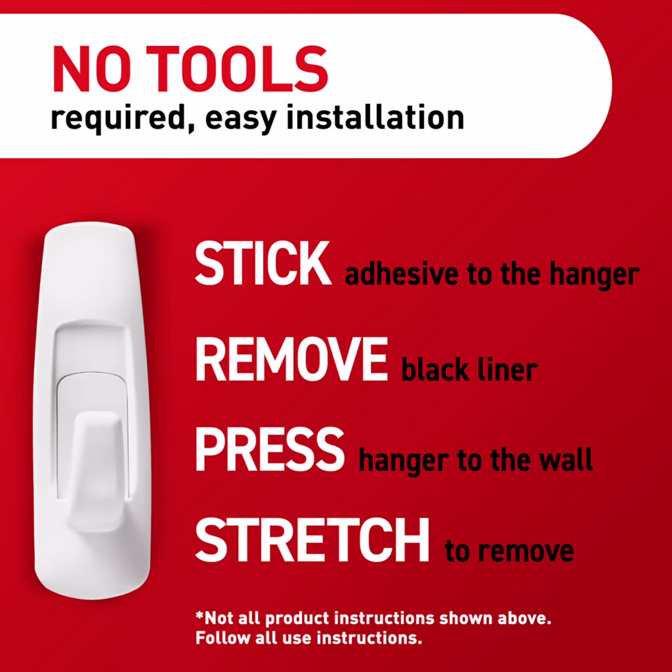 Command Large Utility Hooks, Holds 5 lb, White, 6 Hooks, 12 Pairs Adhesive Strips