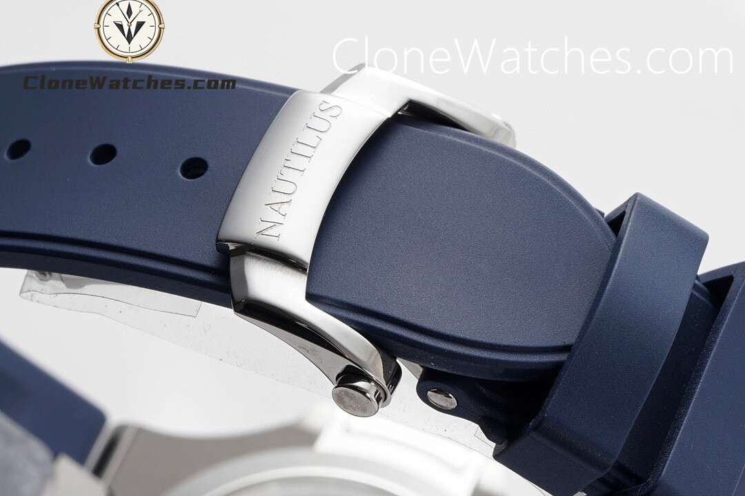 Patek Philippe Super Clone Watches 1:1 Nautilus 5726 Blue Dial Blue Rubber Strap