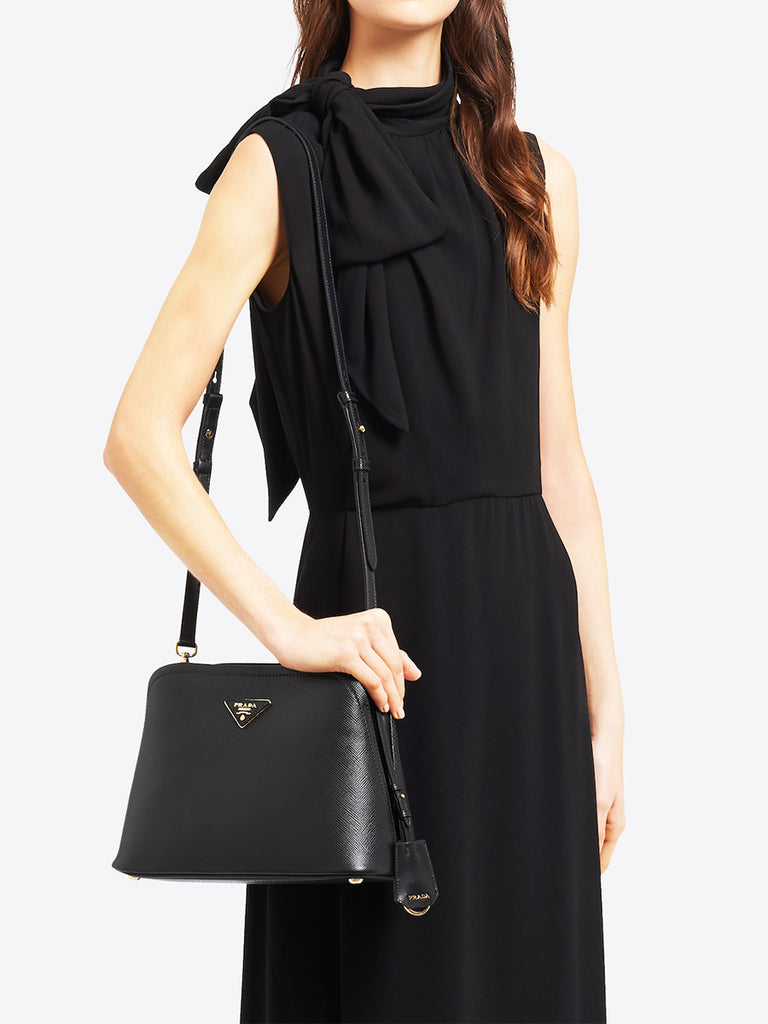 Prada Medium Saffiano Leather Prada Matine Bag in Black